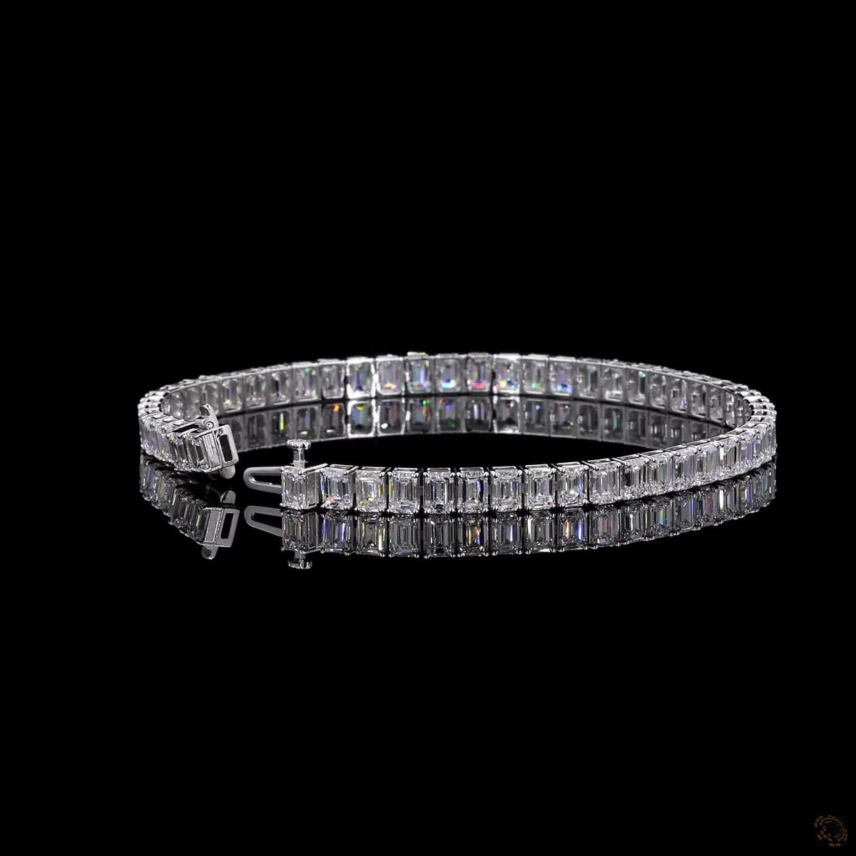 12.01 Ct Emerald Cut Diamond Tennis Bracelet in White Gold