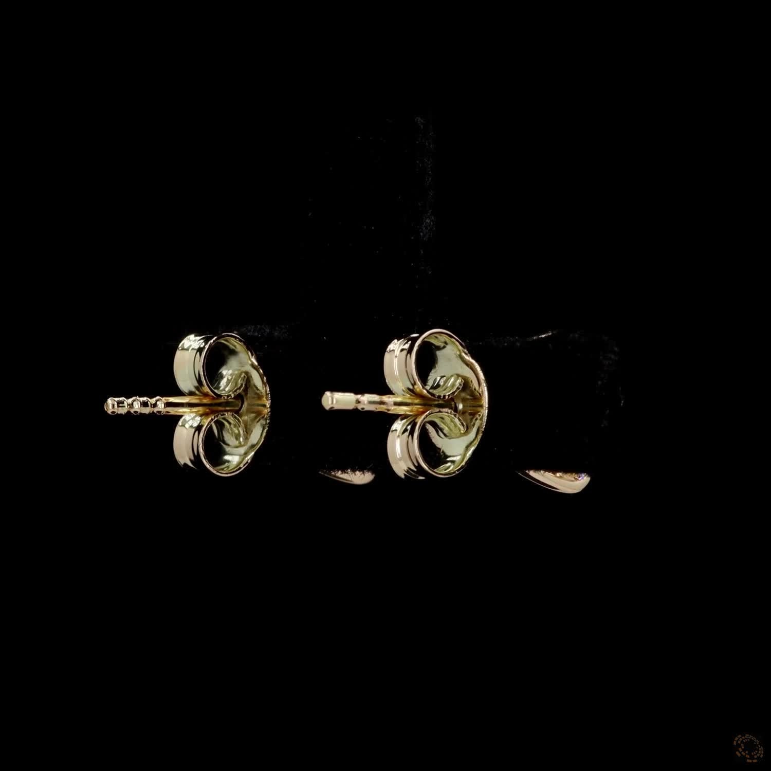 2.08 Ct Solid 14K Yellow Gold Round Brilliant Diamond Stud Earrings – 3-Prong Martini Solitaire Studs
