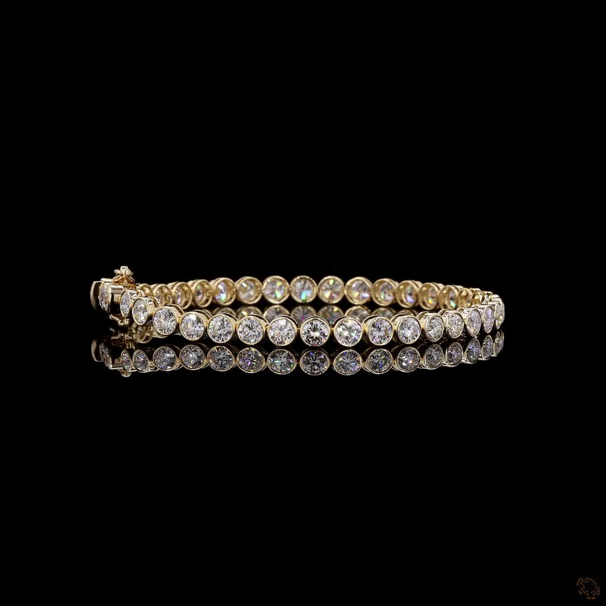 8.4 Ct Full Bezel Setting Smooth solid gold rim securing each stone