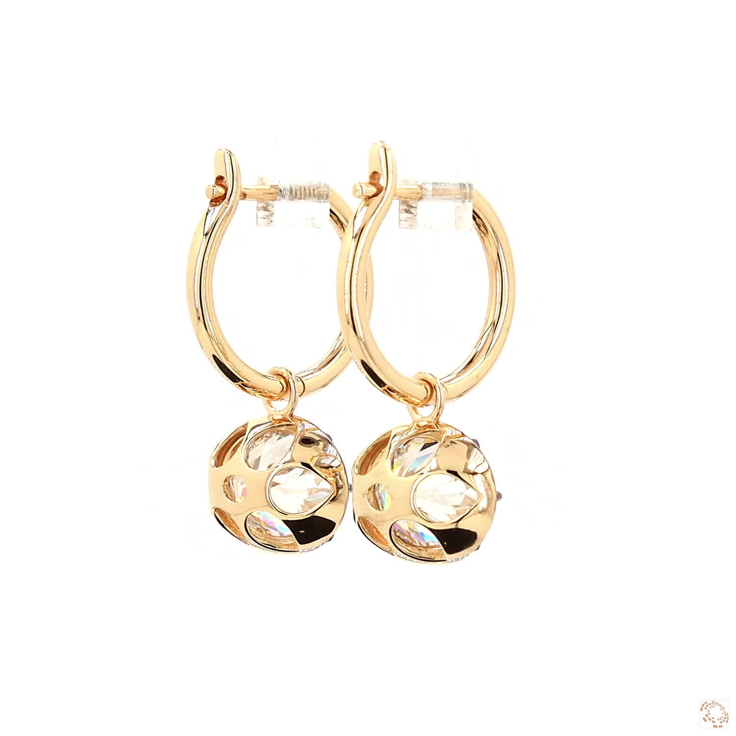 6.12 Ct Blackened Gold Oval Diamond Dazzle Drop Hoop Earrings in 14K Gold