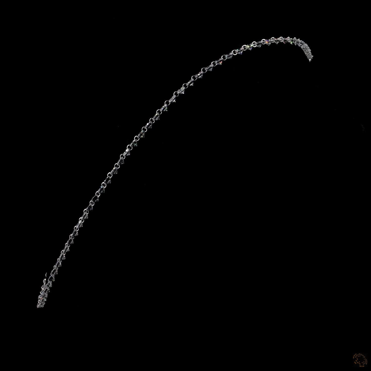 19.40 Ct white gold graduated tennis necklace, round diamond Riviera necklace, delicate prong set diamond strand, floating diamond choker, white gold diamond tennis necklace