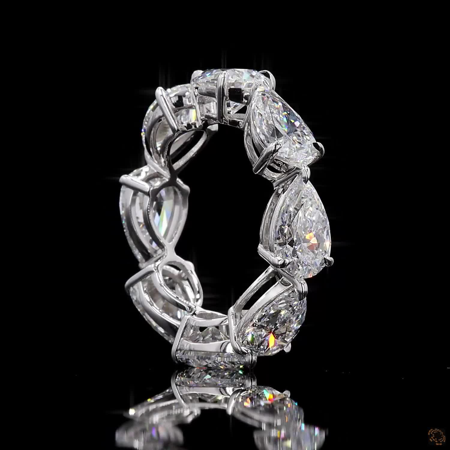 9.30 Ct Luxury Pear Shape Lab Grown Diamond Anniversary Ring | Fine Jewelry for Her