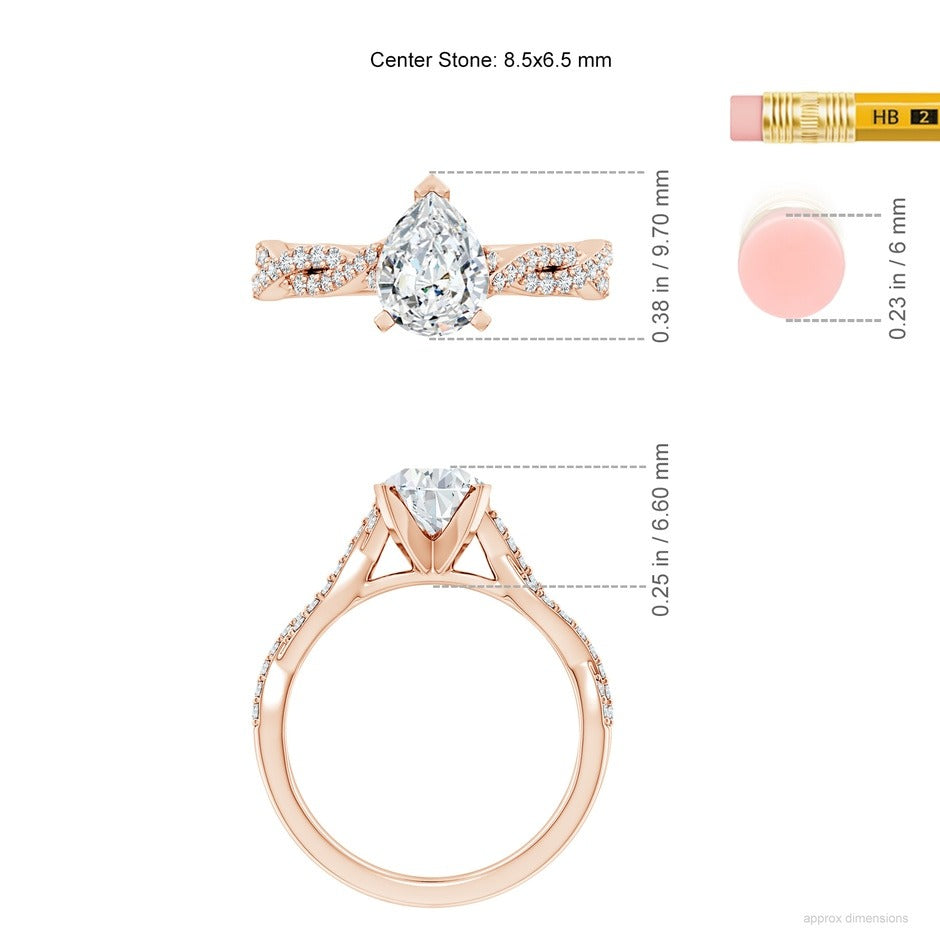 1.62 Ct In Pear Bardot Scallop Engagement Ring