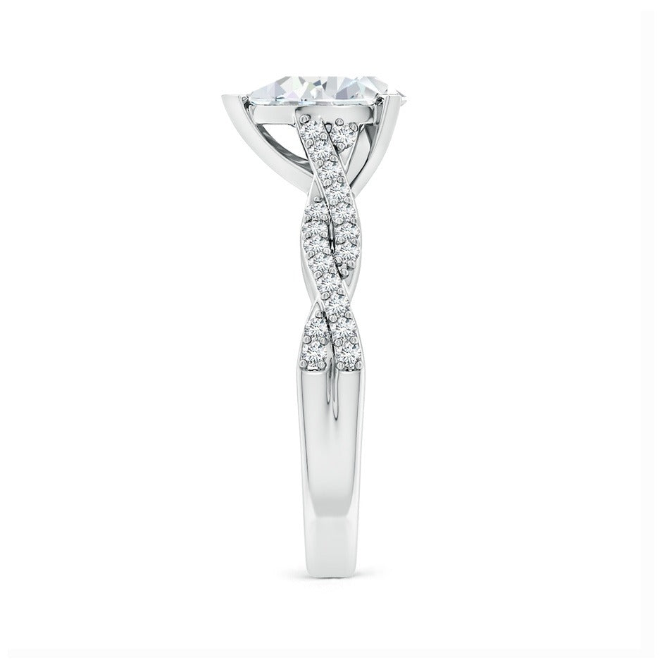 1.62 Ct In Pear Bardot Scallop Engagement Ring
