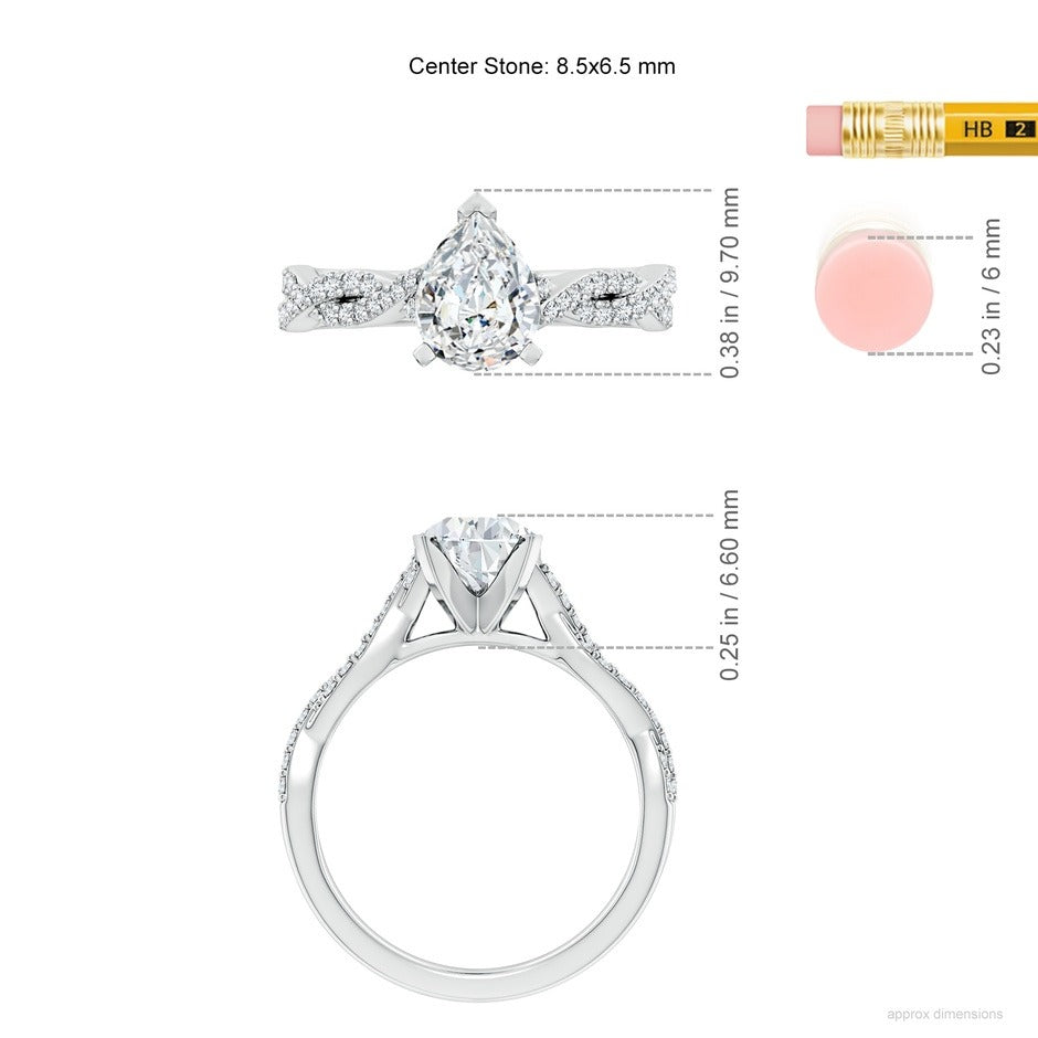 1.62 Ct In Pear Bardot Scallop Engagement Ring