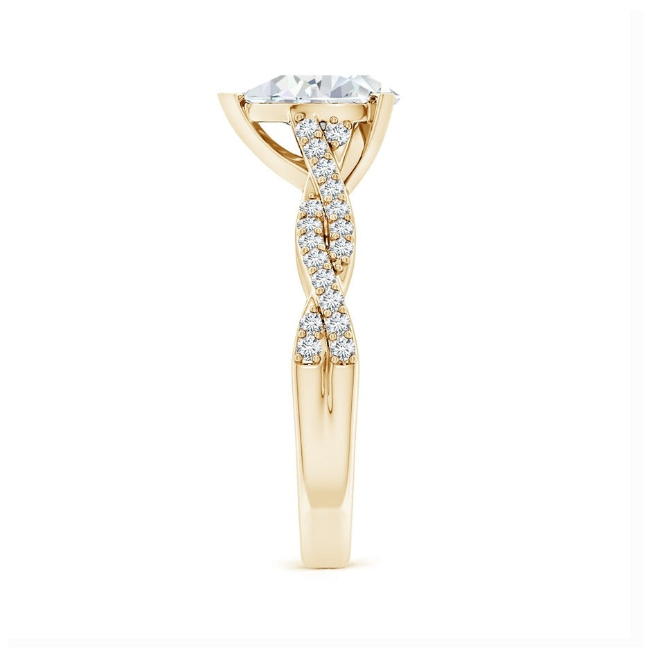 1.62 Ct In Pear Bardot Scallop Engagement Ring