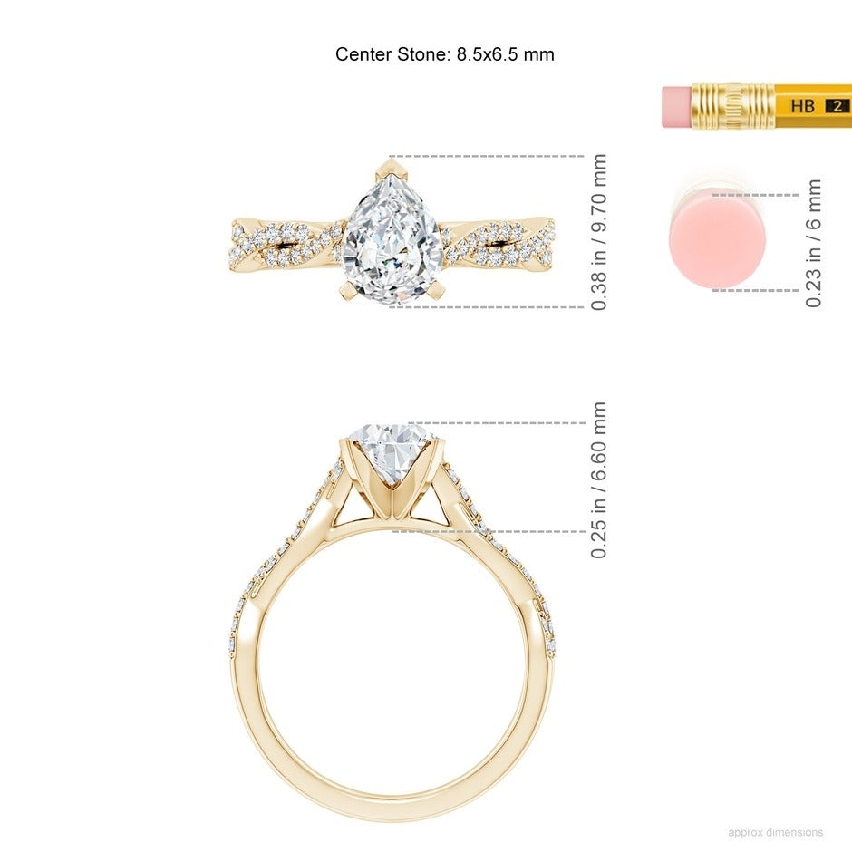 1.62 Ct In Pear Bardot Scallop Engagement Ring