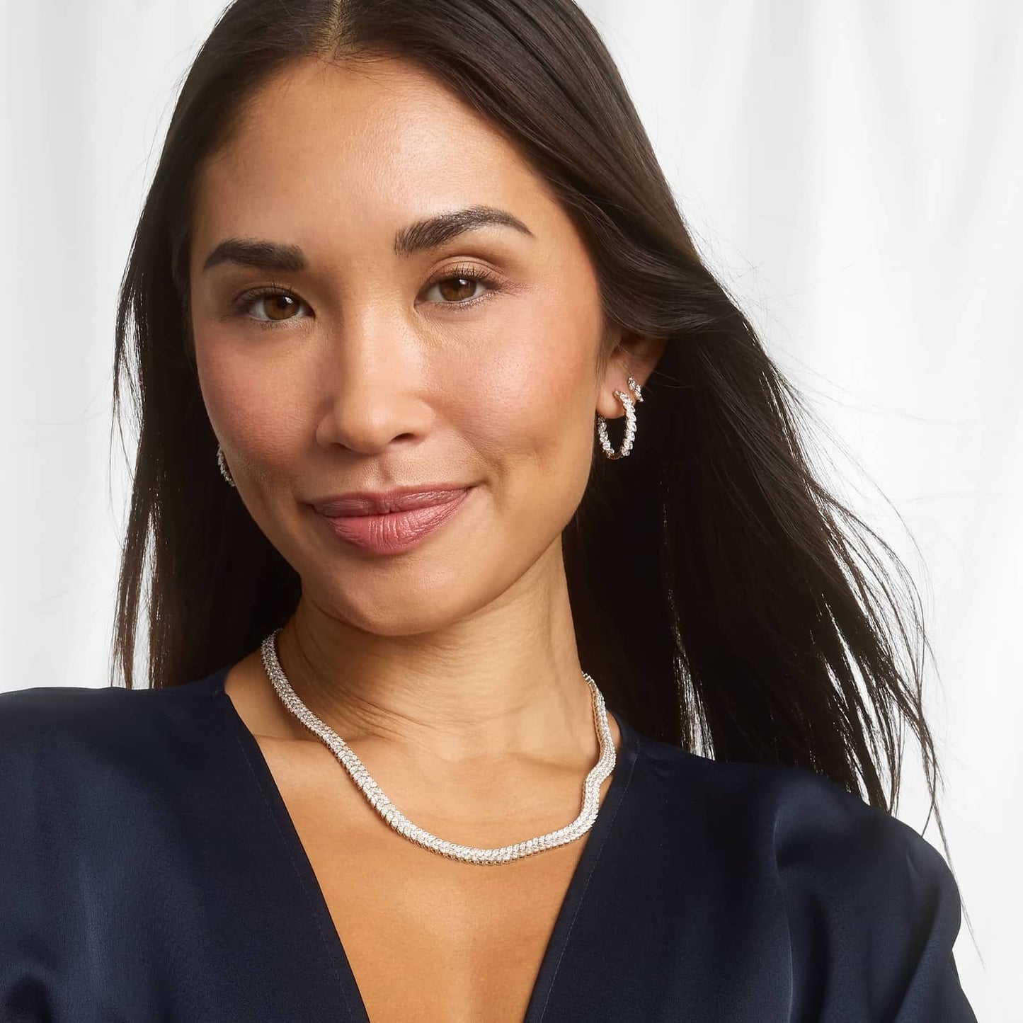 4.00 Ct Hoop Earrings With Marquise Cut Lab-Grown Diamonds