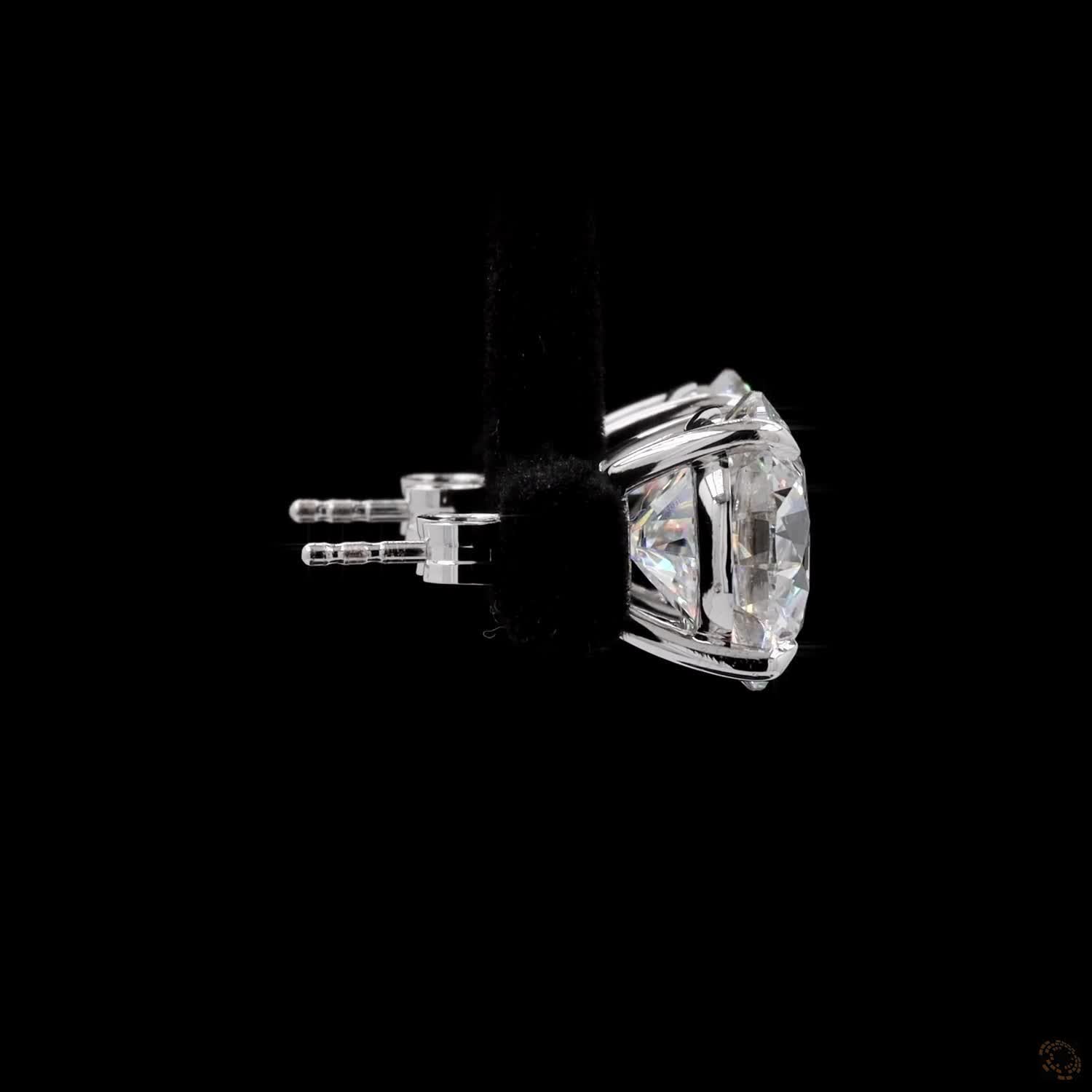 10.5 Ct Modern Solid 14K White Gold Round Brilliant Cut Diamond Stud Earrings – Full Bezel Frame Solitaire Set