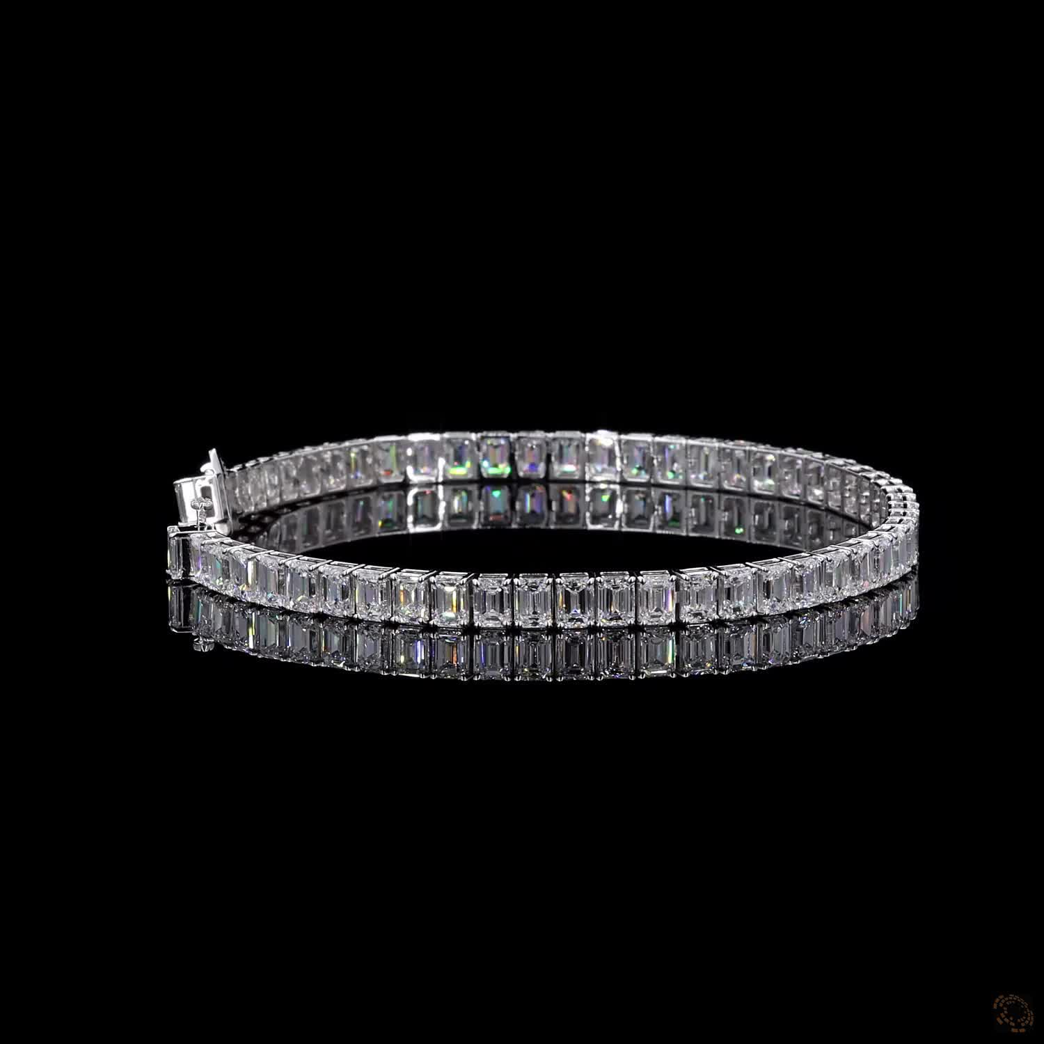 12.01 Ct Emerald Cut Diamond Tennis Bracelet in White Gold