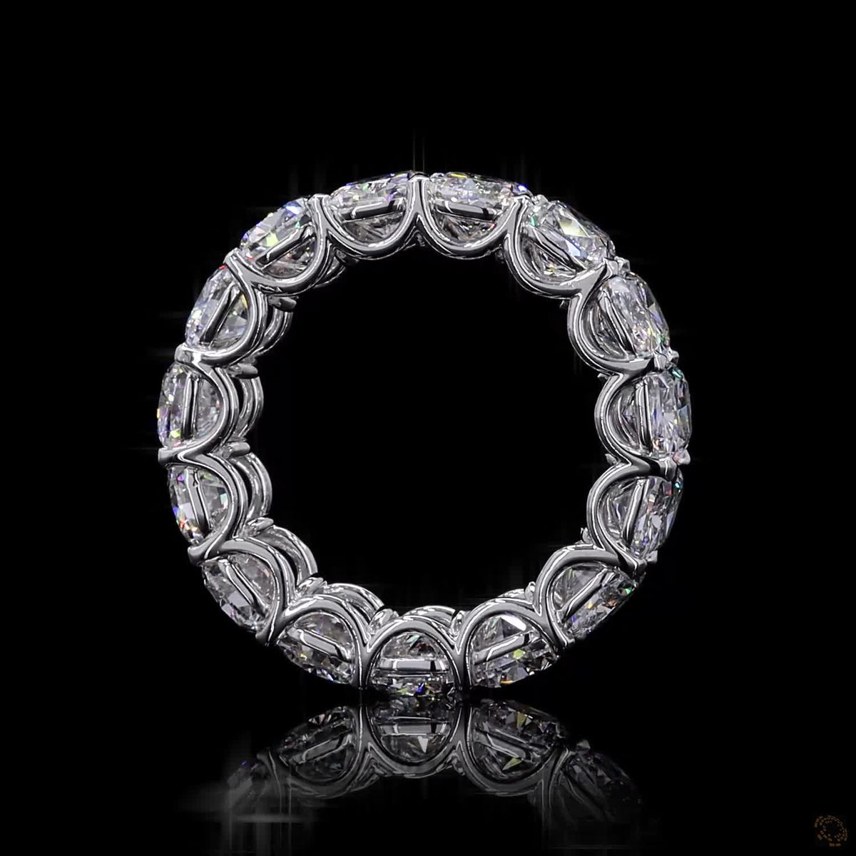 10.62 Ct Cushion Cut Diamond Eternity Band in White Gold