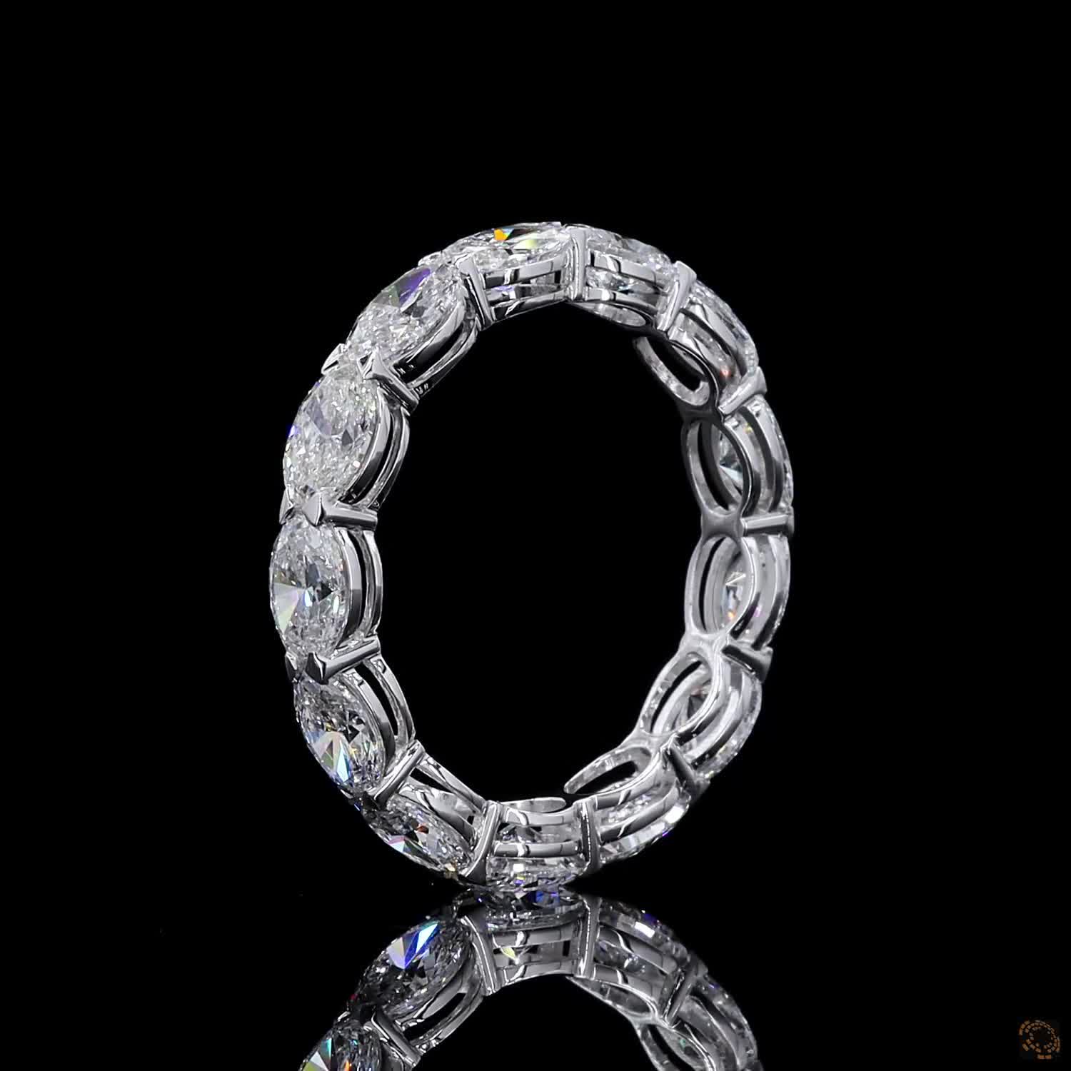 3.29 Ct East-West Oval Cut Diamond Eternity Band in White Gold