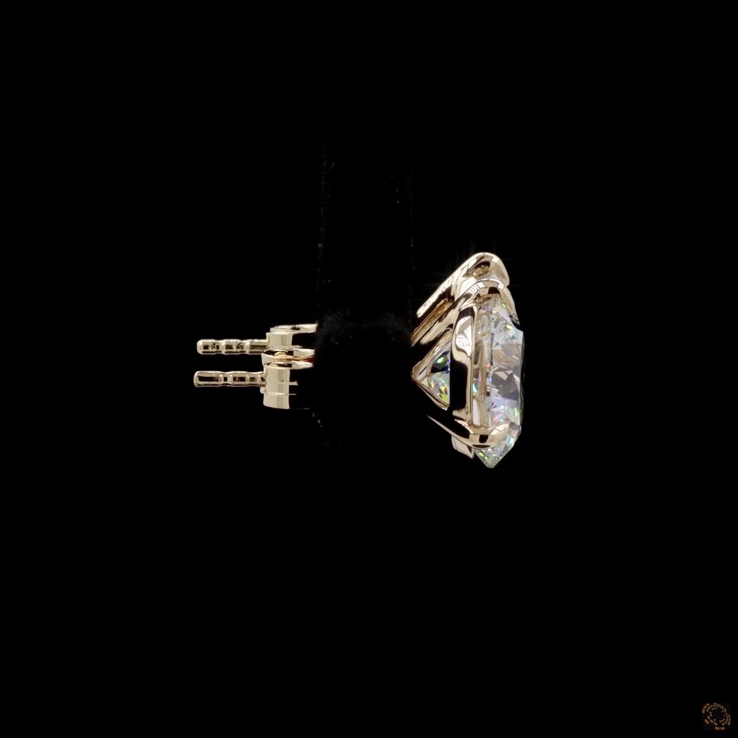 5.08 Ct Classic Round Diamond Solitaire Studs in White Gold