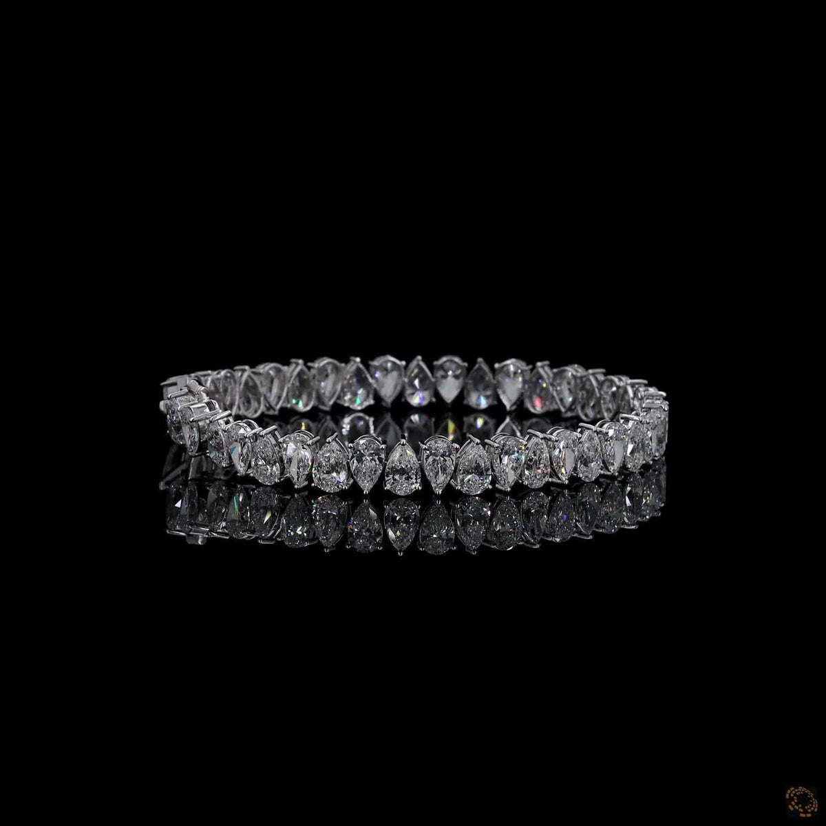 10.12 Ct Pear Cut Diamond Tennis Bracelet in White Gold