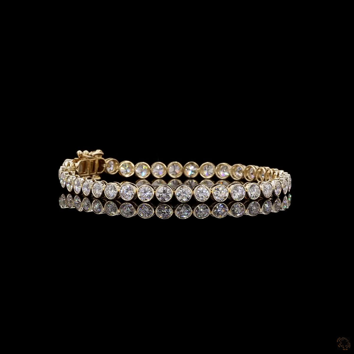8.4 Ct Full Bezel Setting Smooth solid gold rim securing each stone