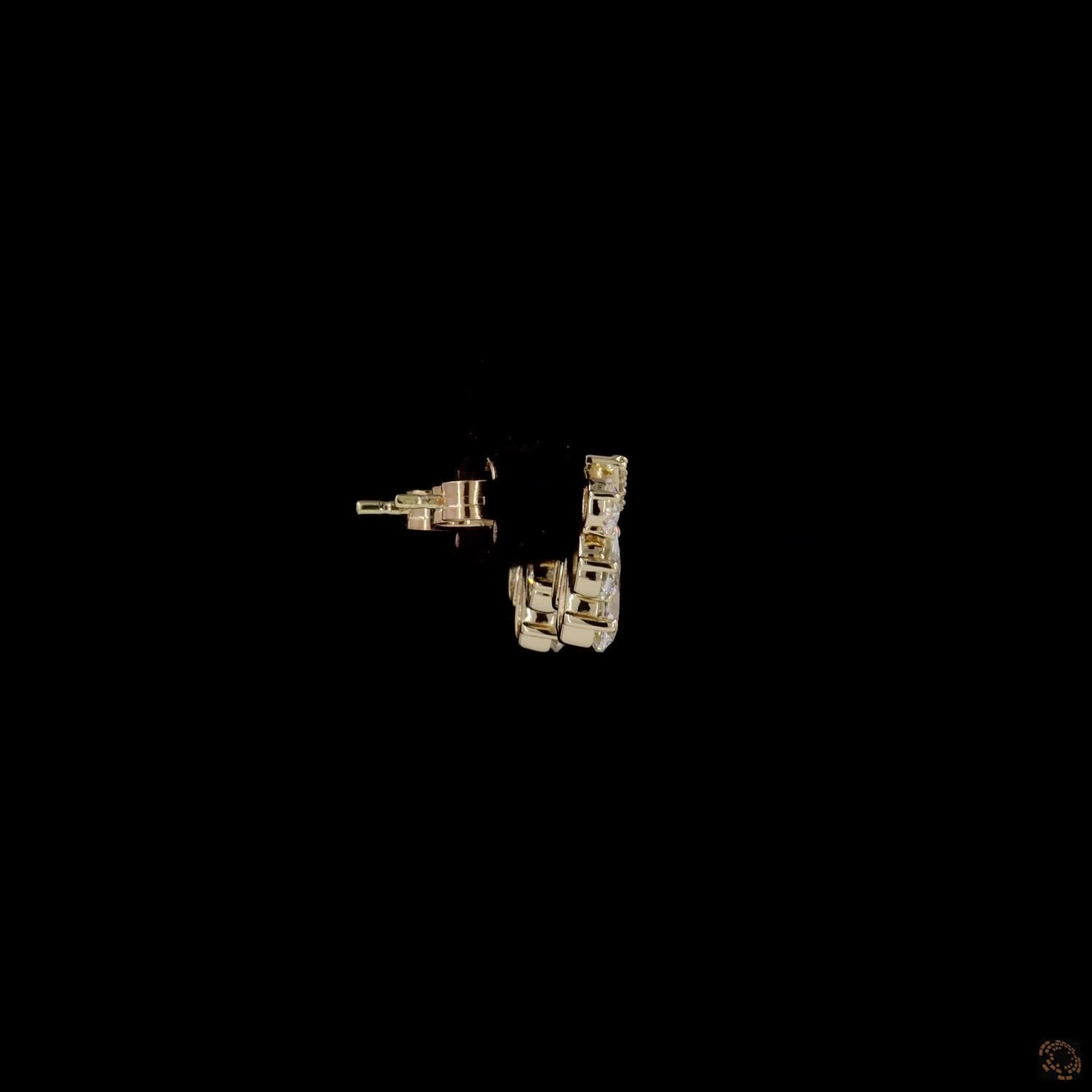 3.12 Pear Diamond Fan Cluster Stud Earrings in Yellow Gold