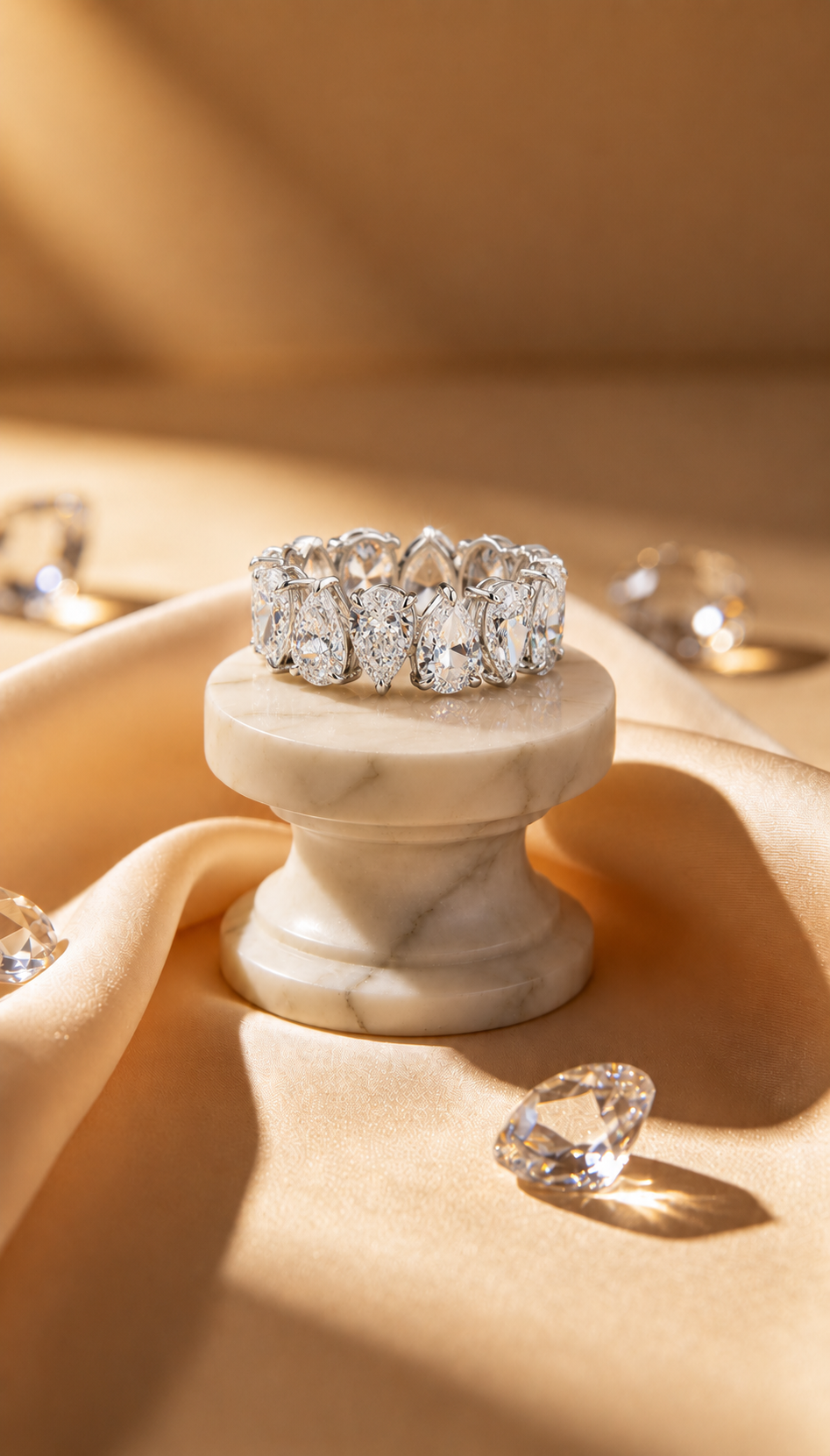 7.83 Ct Pear Shape Luxury Diamond Anniversary Ring Women's Diamond Wedding Band