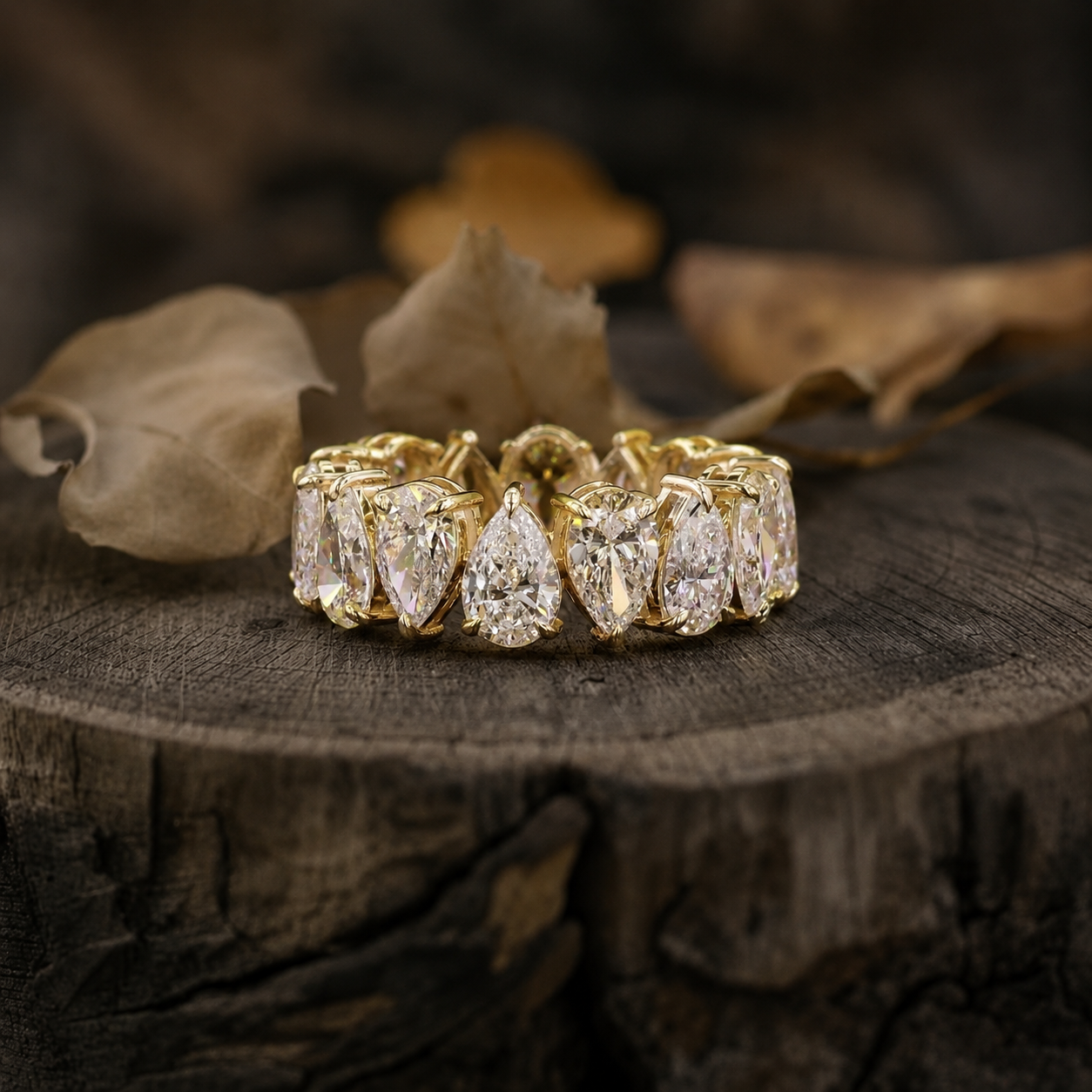 8.03 Ct Pear Shape Stackable Diamond Ring Fine Jewelry Gift for Her