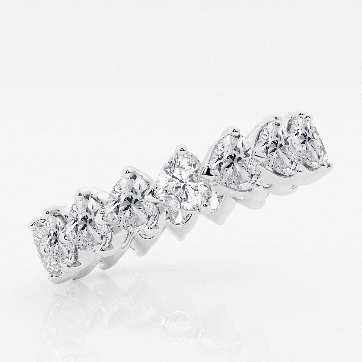 5.00 Ct Floating Heart Diamond Eternity Ring with Prong Set Wedding Ring