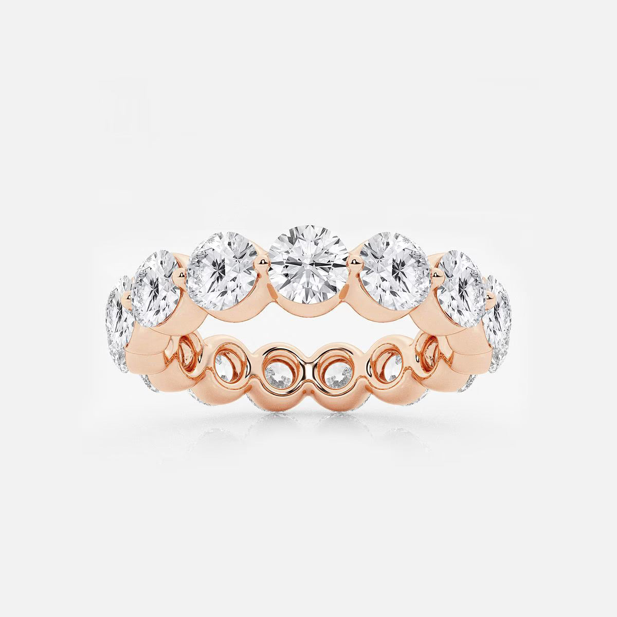 4.00 Ct Round Single Prong Eternity Band Wedding Ring