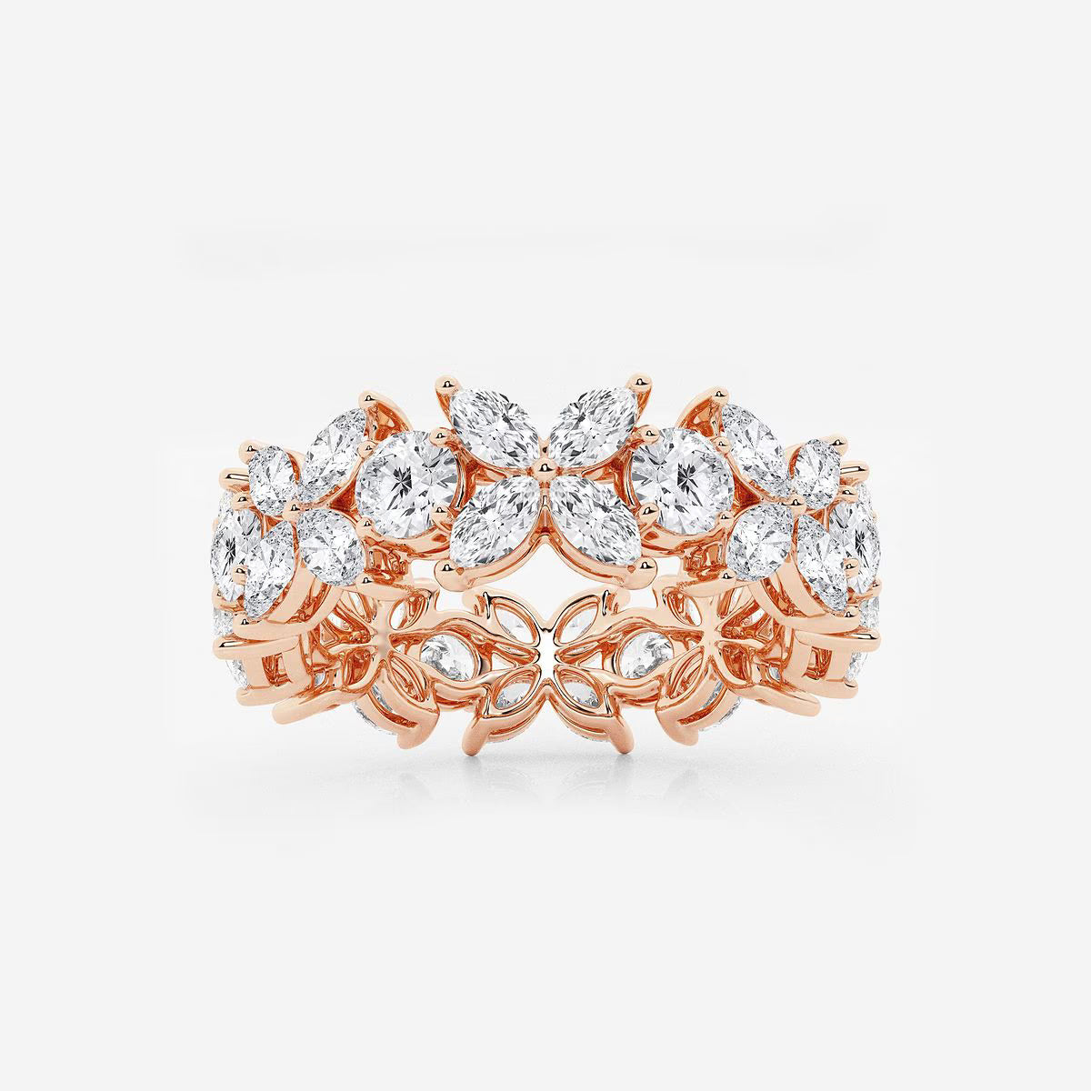 3.00 Ct Flower Bow Eternity Ring Engagement Ring