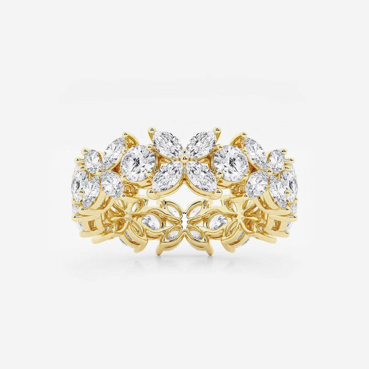 3.00 Ct Flower Bow Eternity Ring Engagement Ring