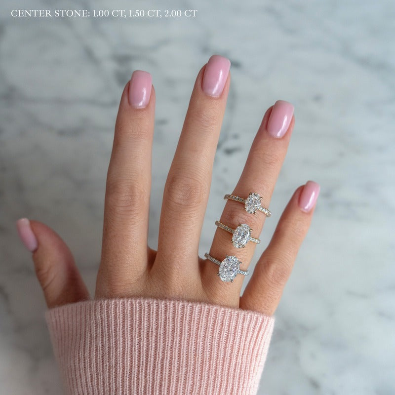 2.30 Ct In Oval Bardot Scallop Engagement Ring