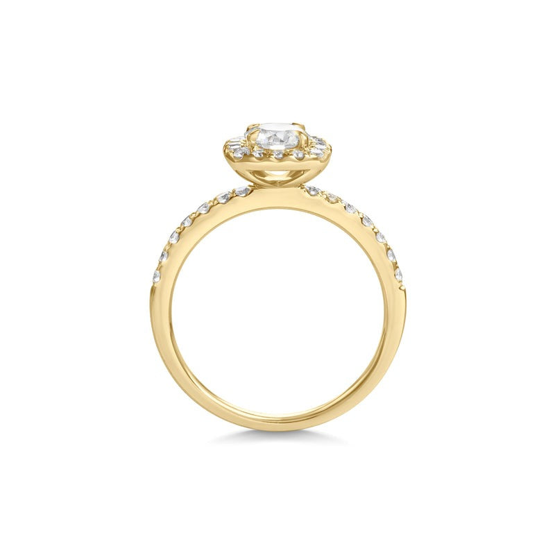 2.30 Ct In Round Bardot Scallop Engagement Ring