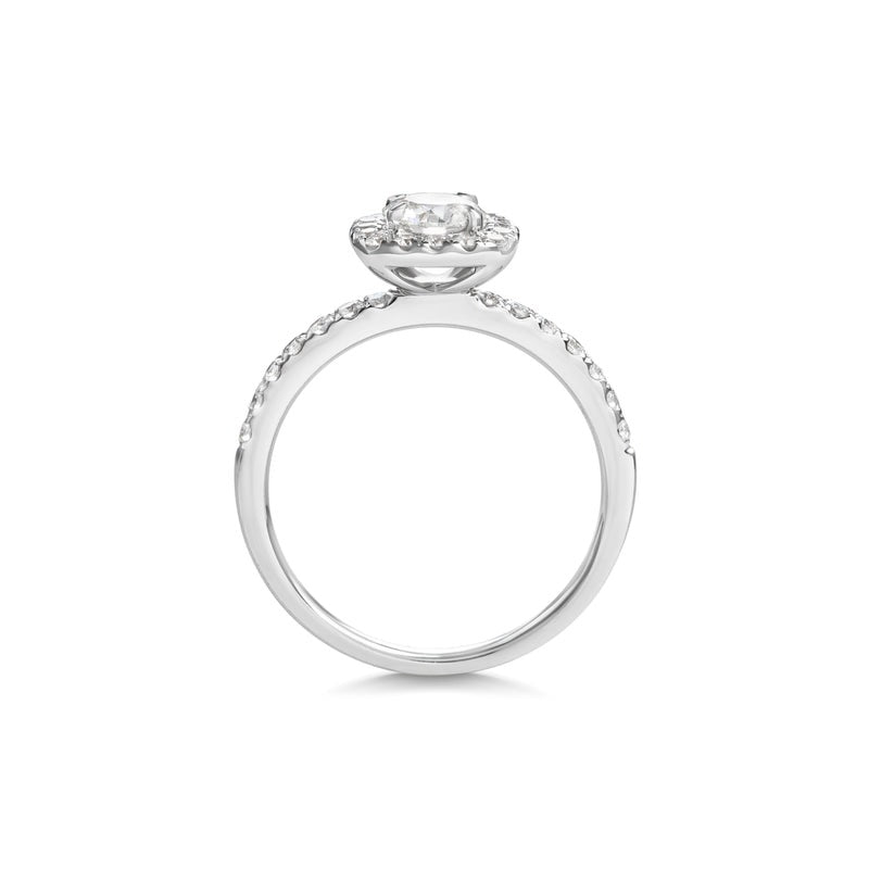 2.30 Ct In Round Bardot Scallop Engagement Ring