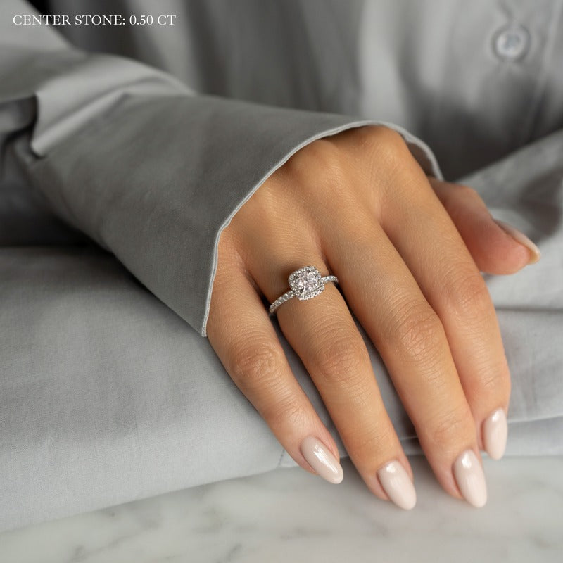 2.30 Ct In Round Bardot Scallop Engagement Ring