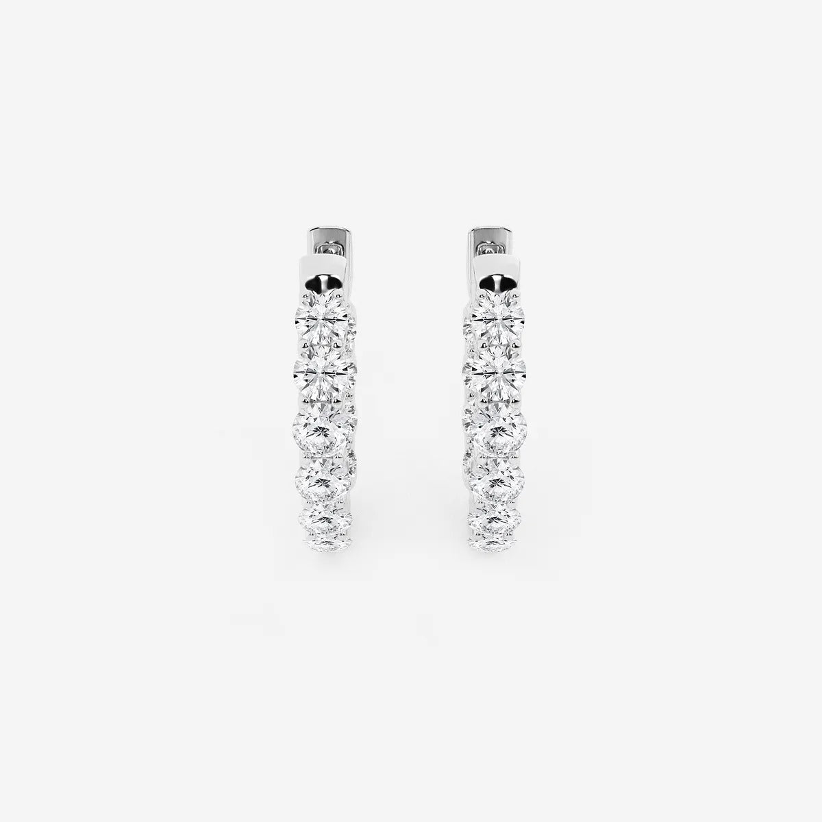 2 Ct Round Lab Grown Diamond Oval-Shaped Inside Out Hoop Earrings