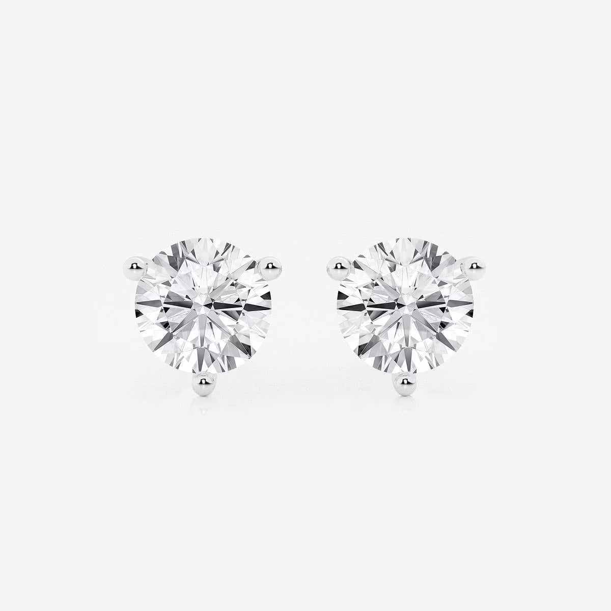 4.00 CT Round Shap Near-Colorless Three Prong Martini Stud Earring