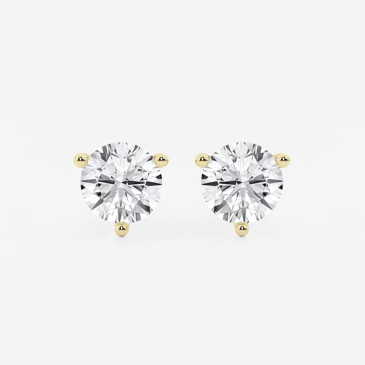 6.00 CT Round Shap Near-Colorless Three Prong Martini Stud Earring