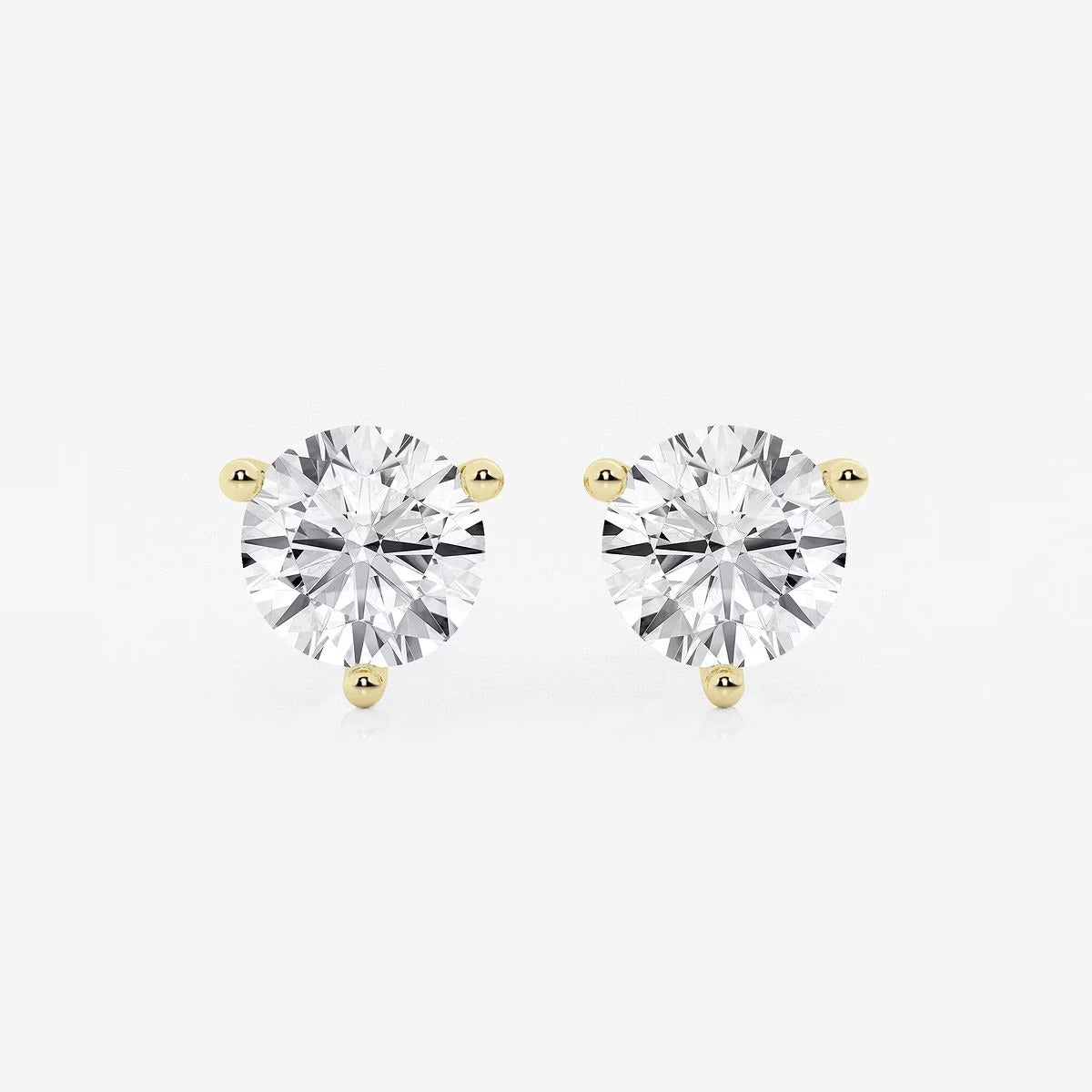 4.00 CT Round Shap Near-Colorless Three Prong Martini Stud Earring