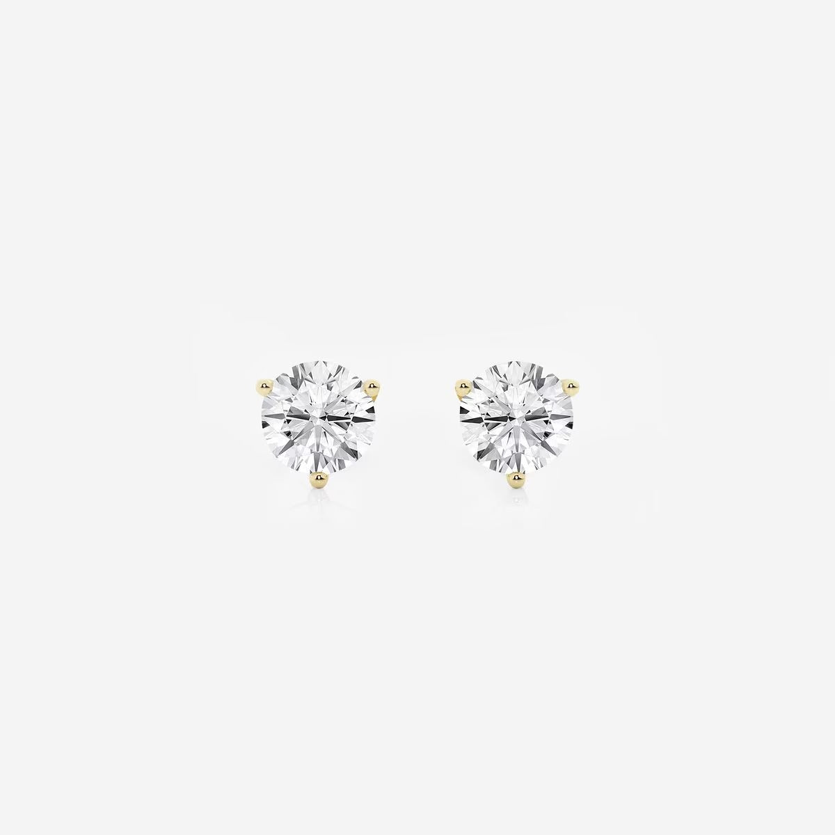 1.00 CT Round Shap Near-Colorless Three Prong Martini Stud Earrings