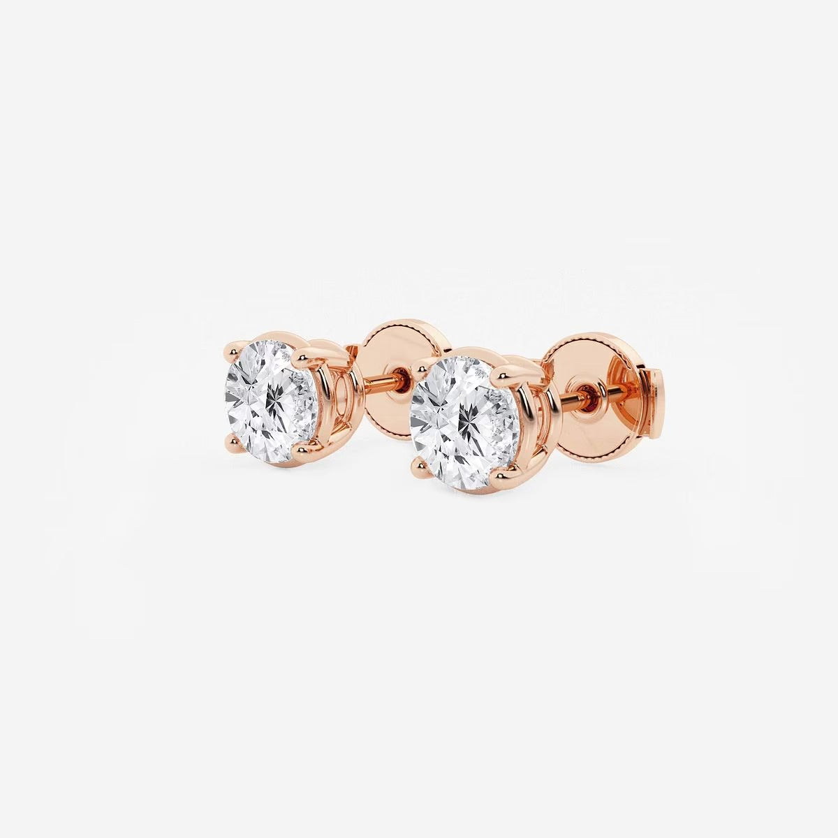1.50 Ct Round Shap Diamond 4- Prong Near-Colorless Diamonds Stud Earrings
