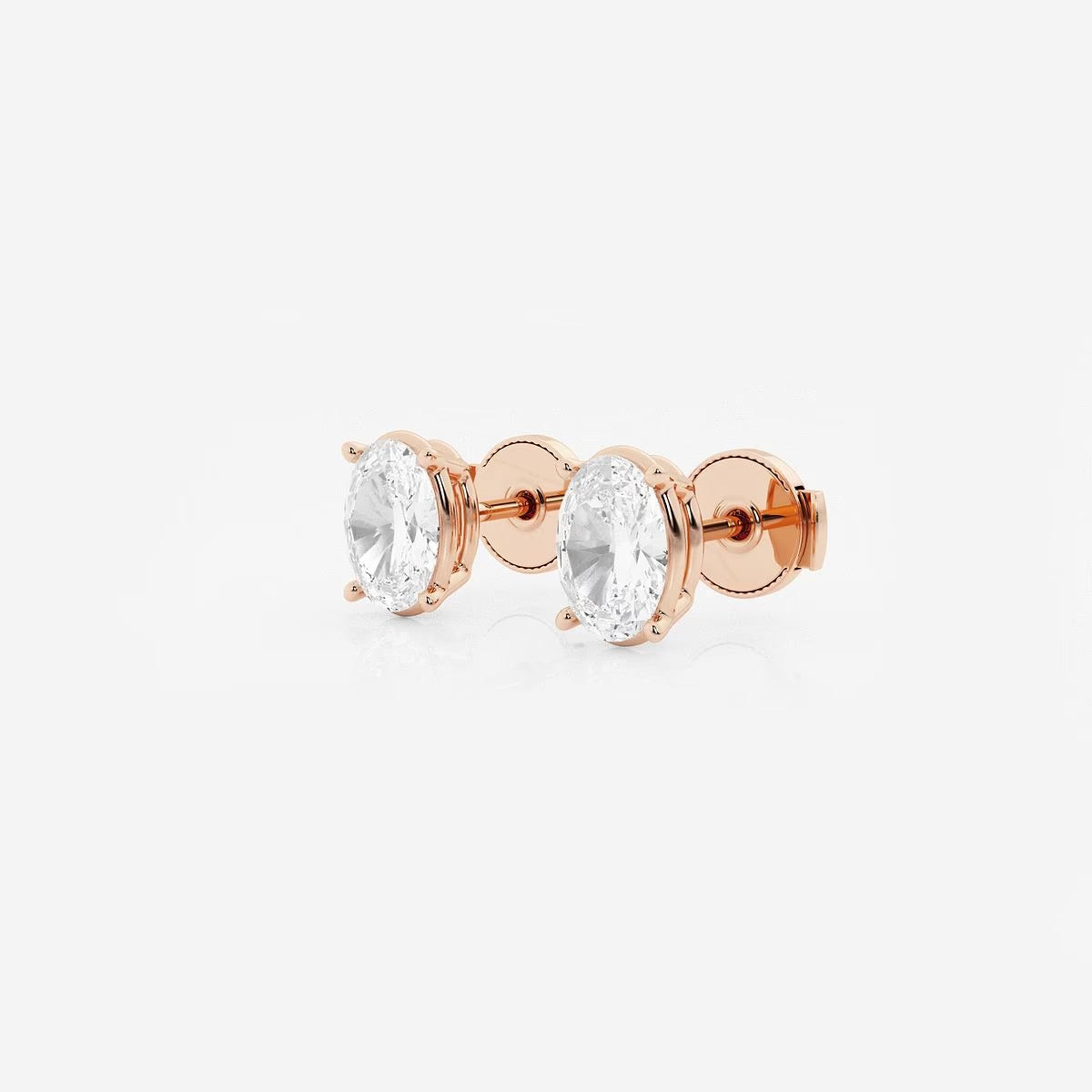 1.50 Ct Oval Solitaire Four Prong Stud Earrings