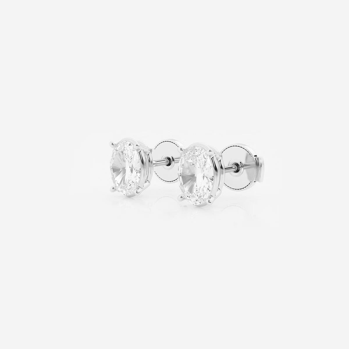 1.50 Ct Oval Solitaire Four Prong Stud Earrings