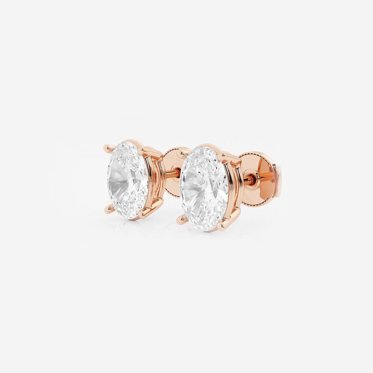 4.00 Ct Oval Solitaire Four Prong Stud Earrings
