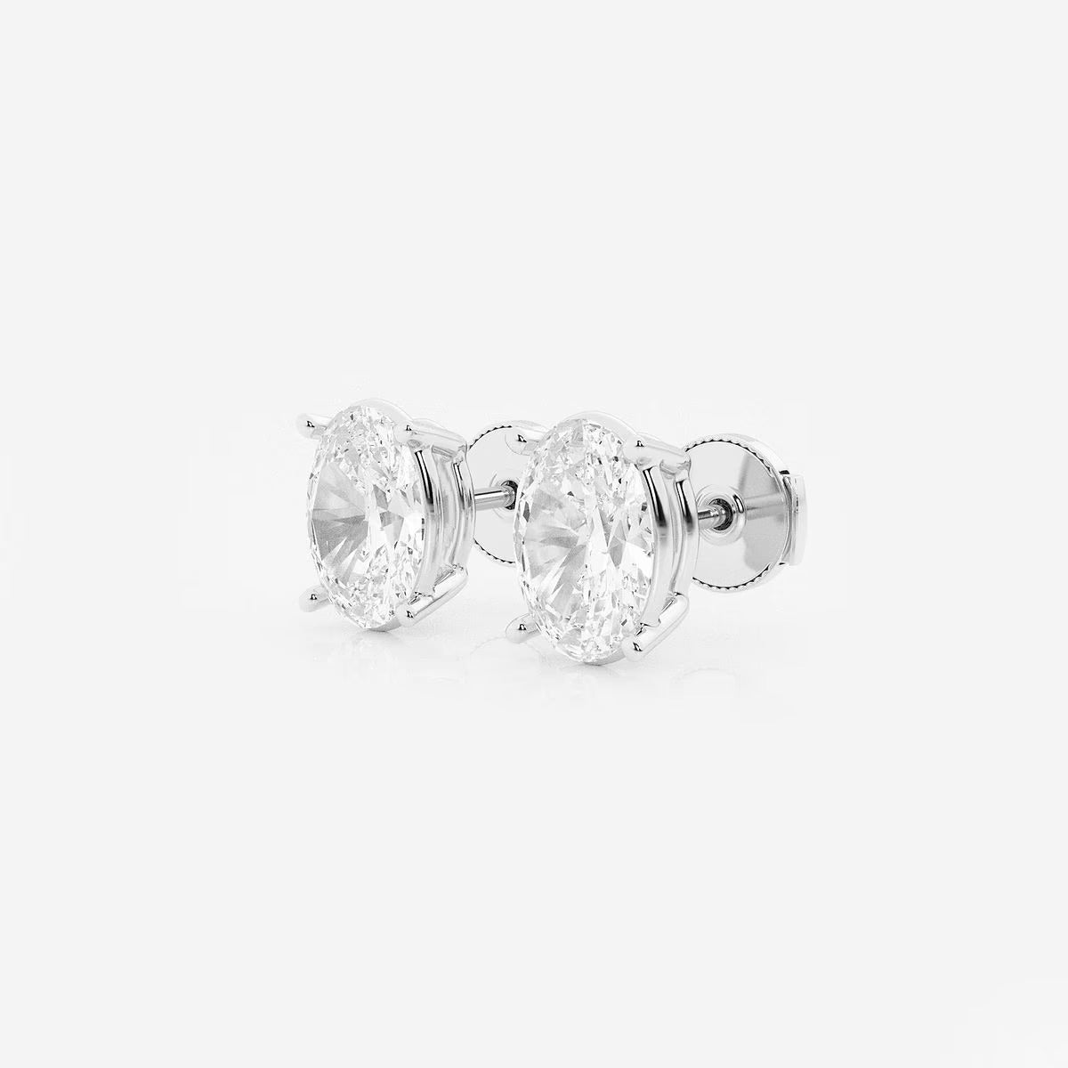 4.00 Ct Oval Solitaire Four Prong Stud Earrings