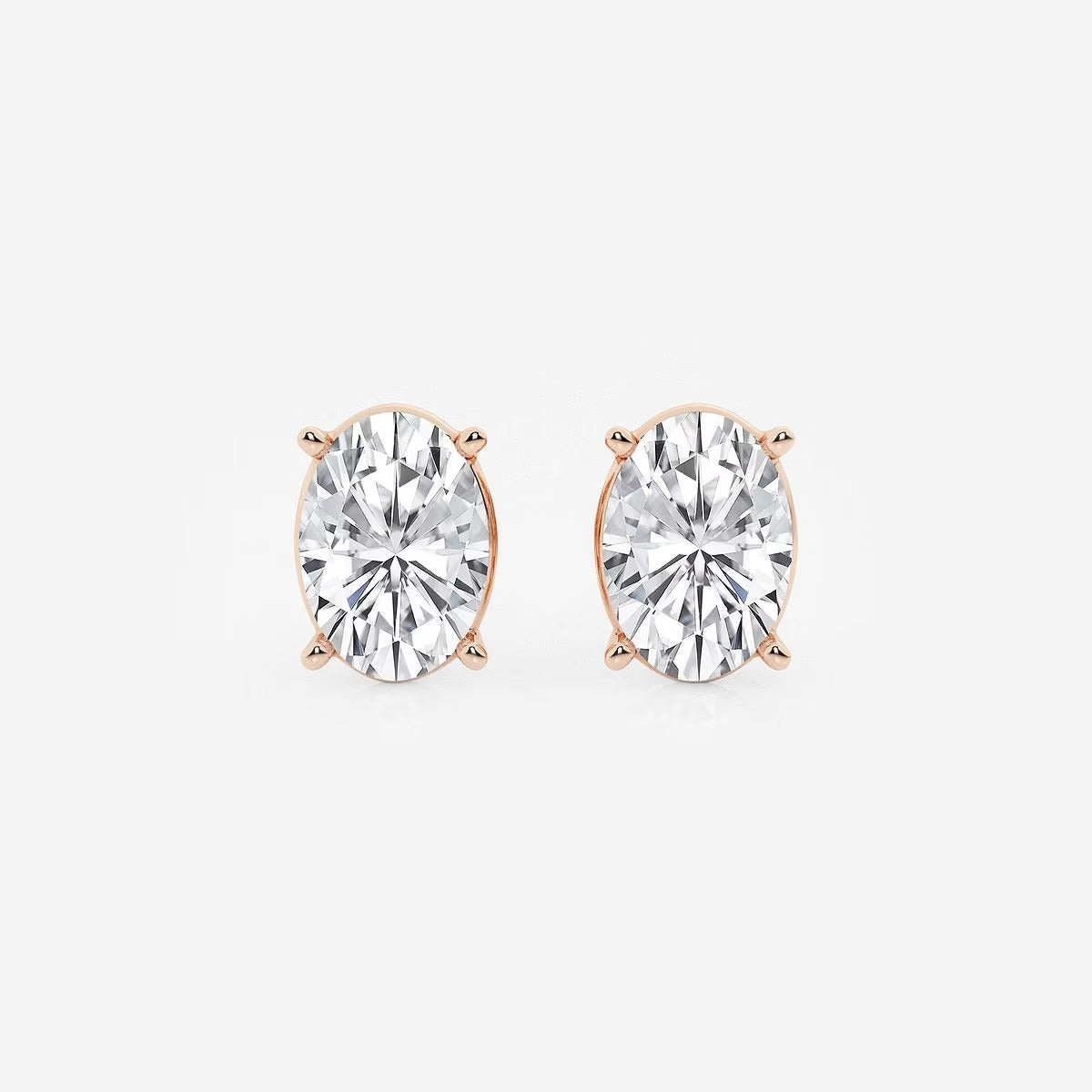 5.00 Ct Oval Solitaire Four Prong Stud Earrings