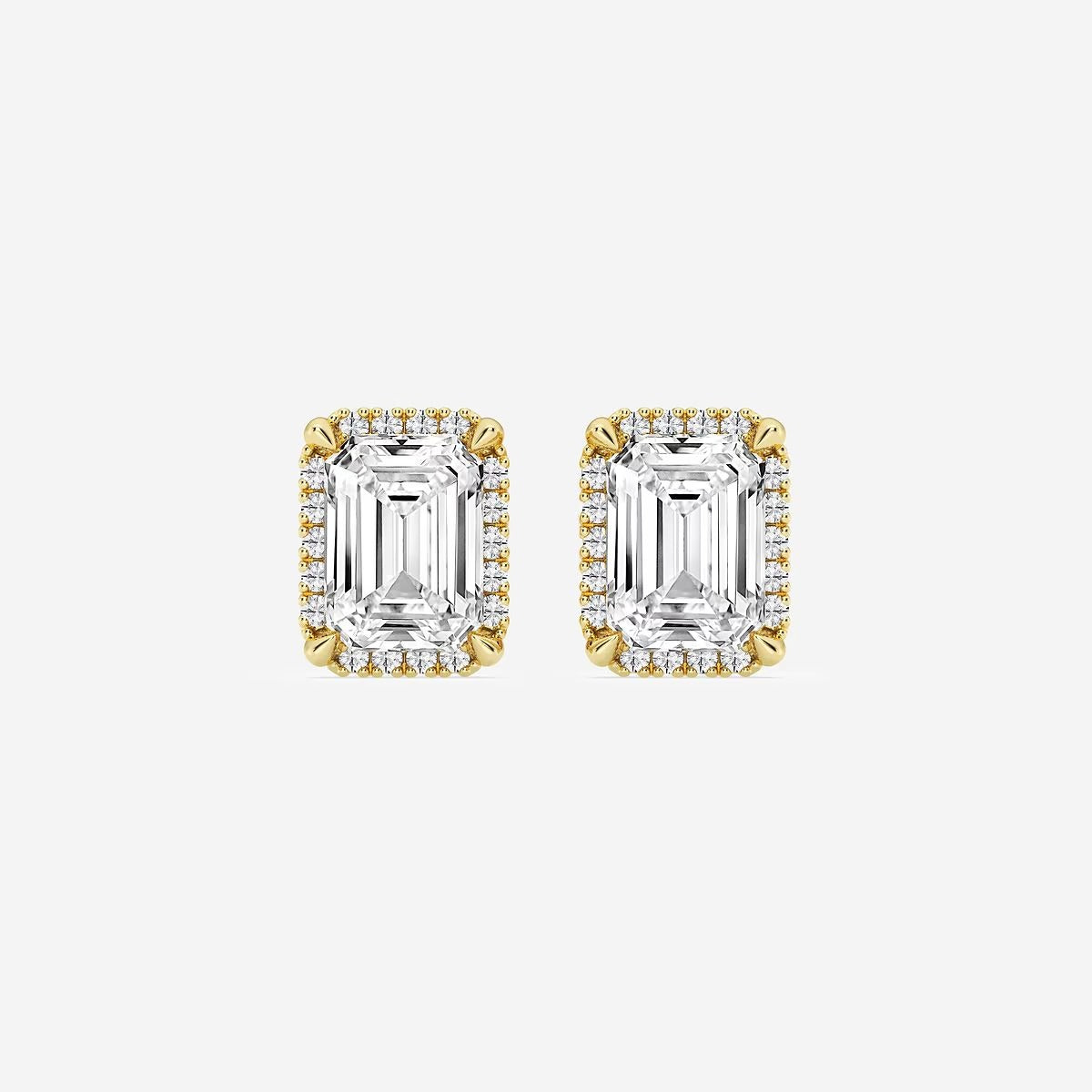 2.50 Ct Badgley Mischka Emerald Shadow Halo Stud Earrings