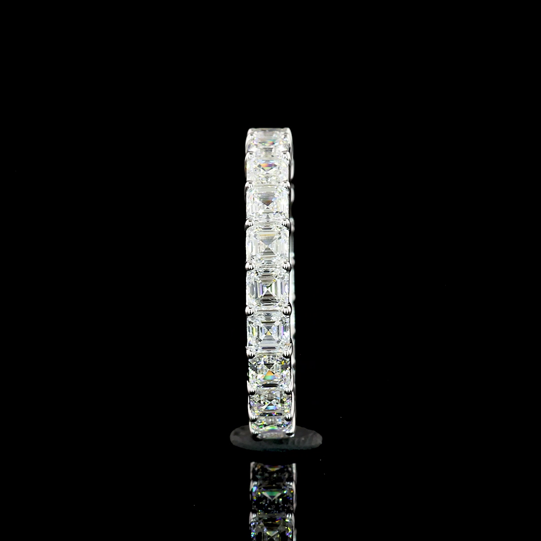 2.33 Cts 14K WHITE GOLD Asscher Shape Eternity Band Eternity Band