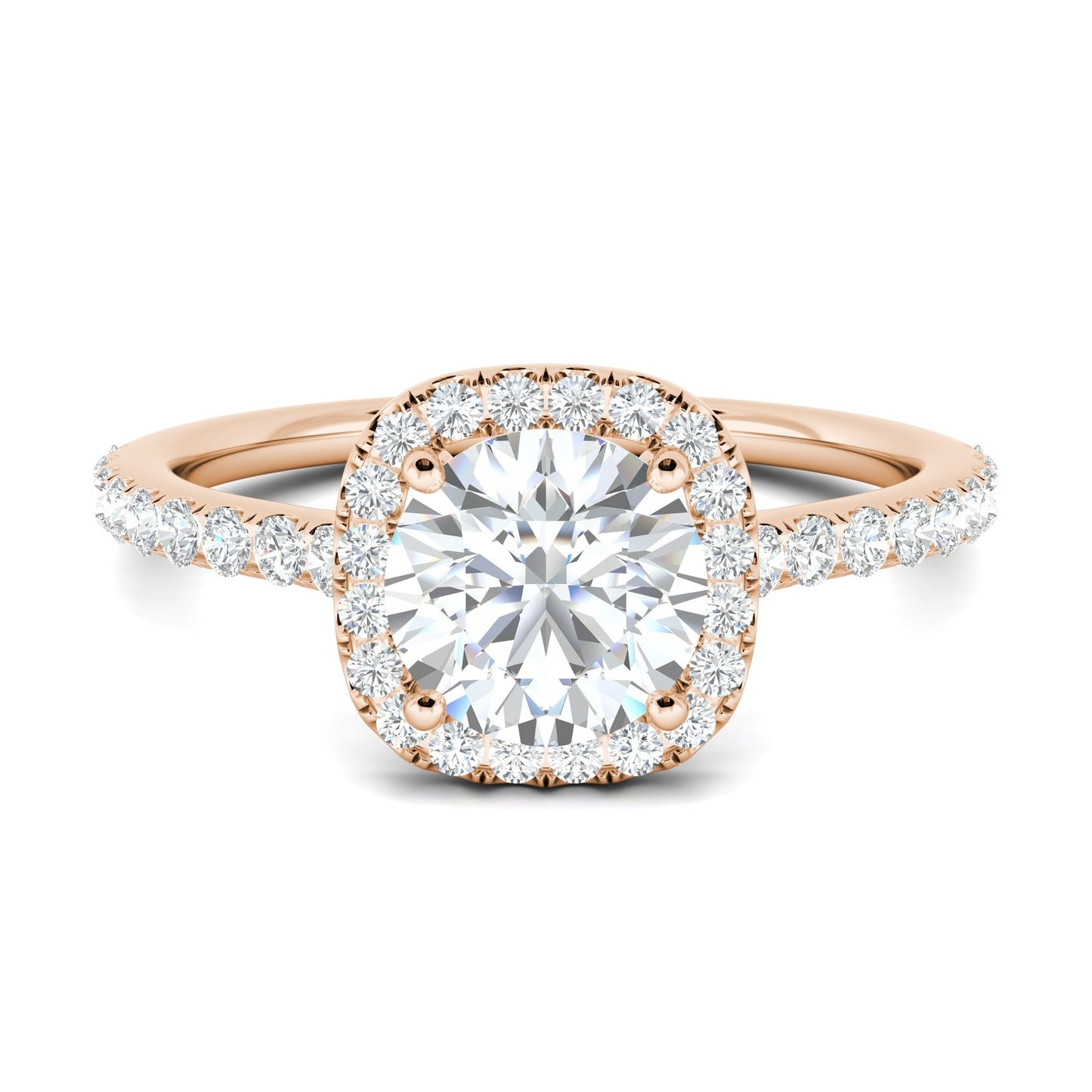 2.50 Ct In Round Bardot Scallop Engagement Ring