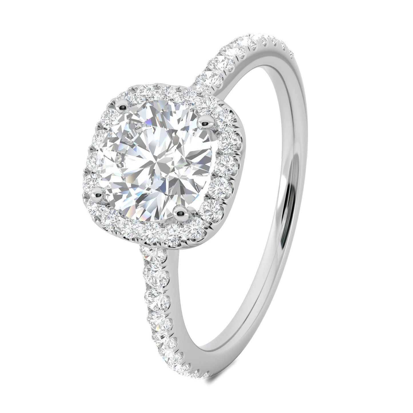 2.50 Ct In Round Bardot Scallop Engagement Ring
