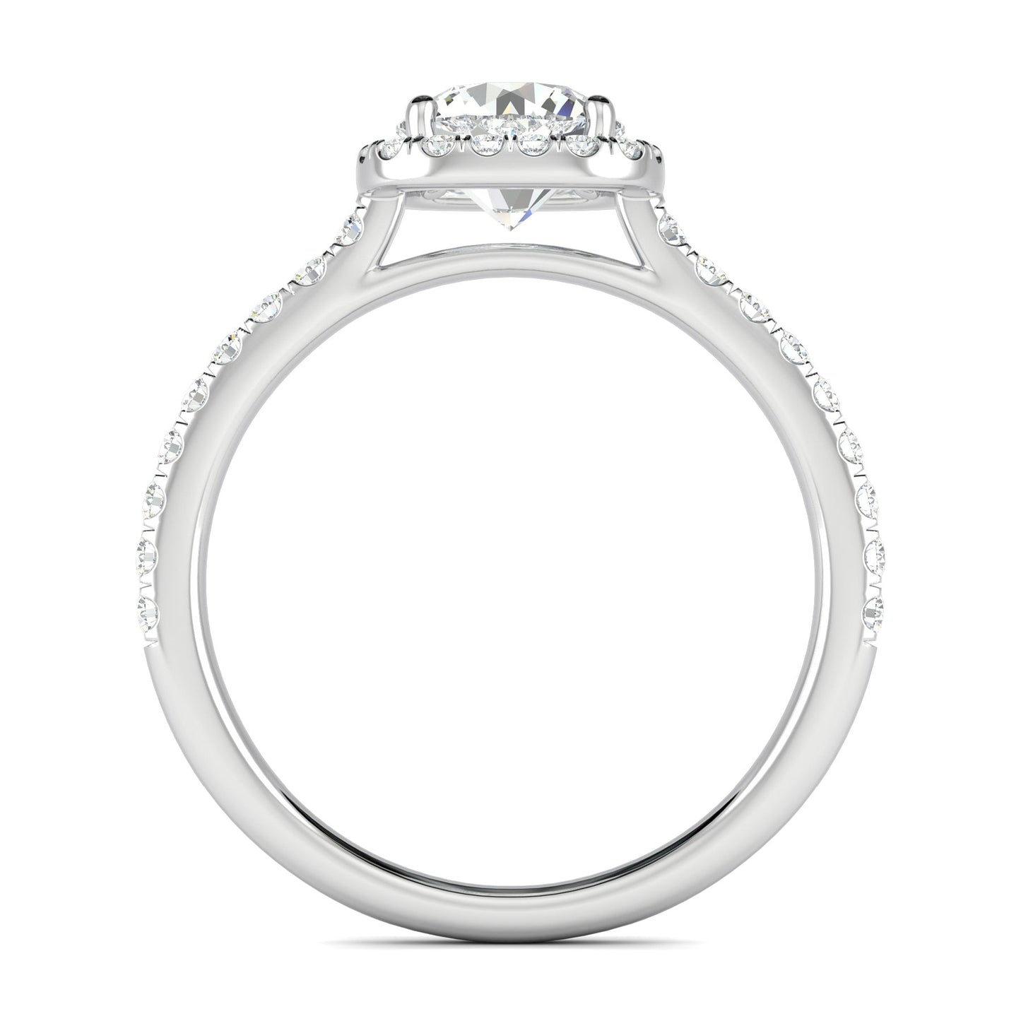 2.50 Ct In Round Bardot Scallop Engagement Ring