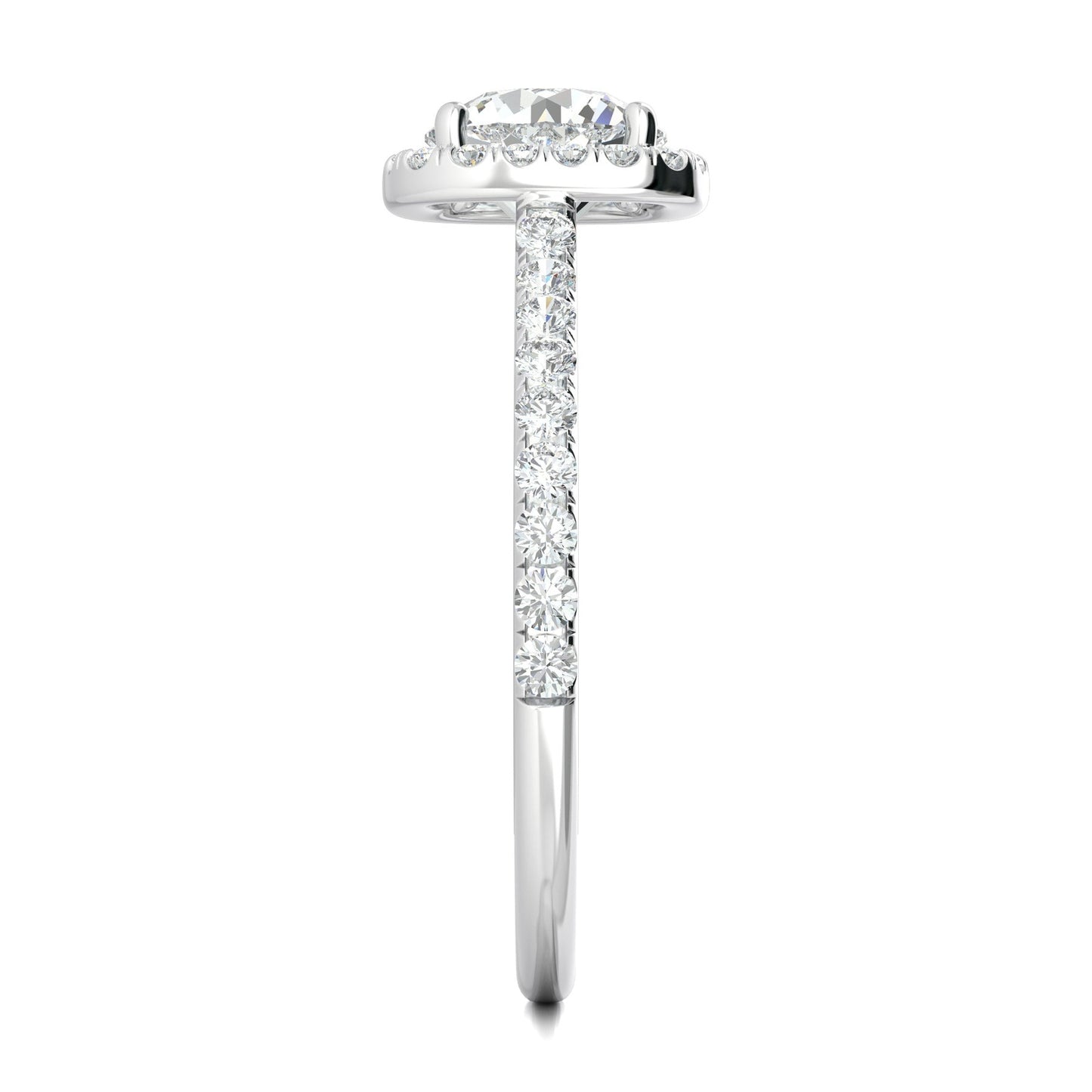 2.50 Ct In Round Bardot Scallop Engagement Ring