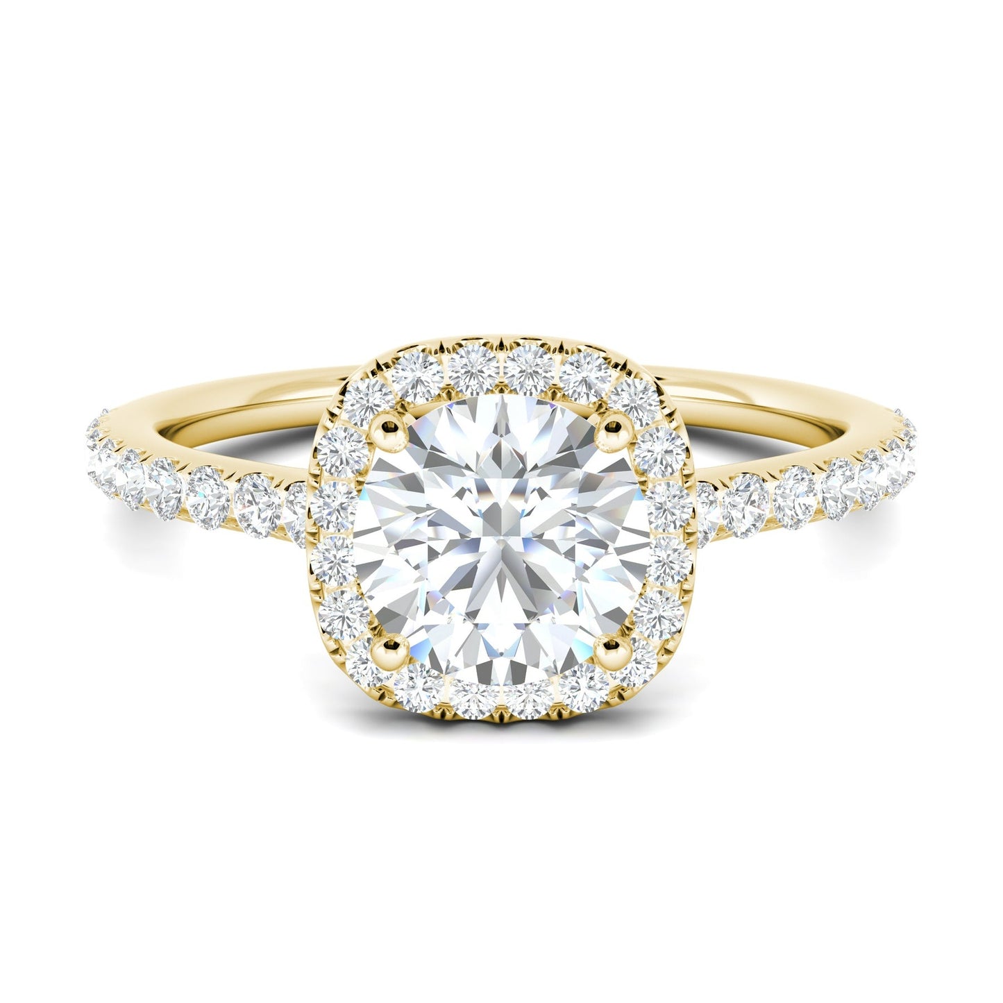 2.50 Ct In Round Bardot Scallop Engagement Ring