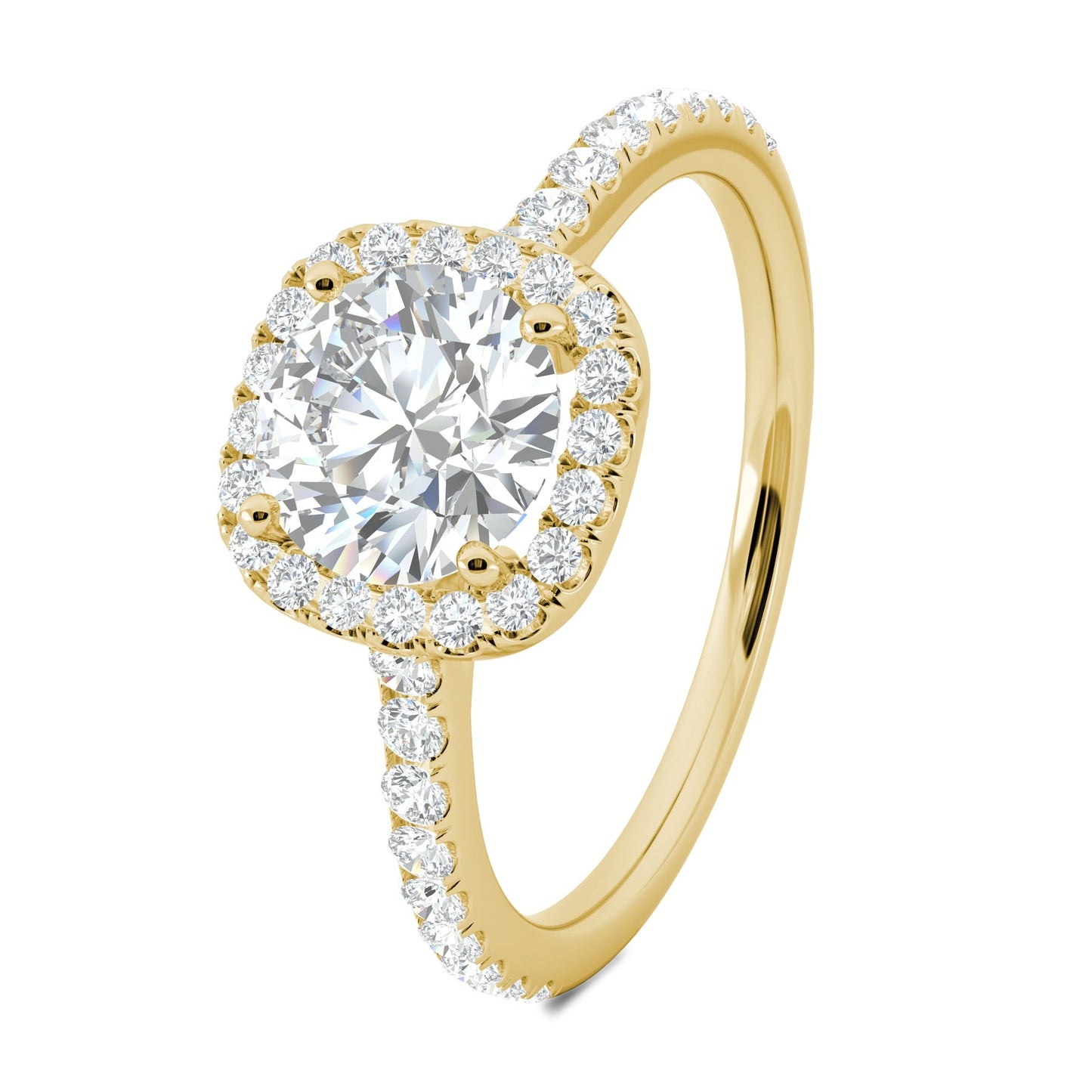 2.50 Ct In Round Bardot Scallop Engagement Ring