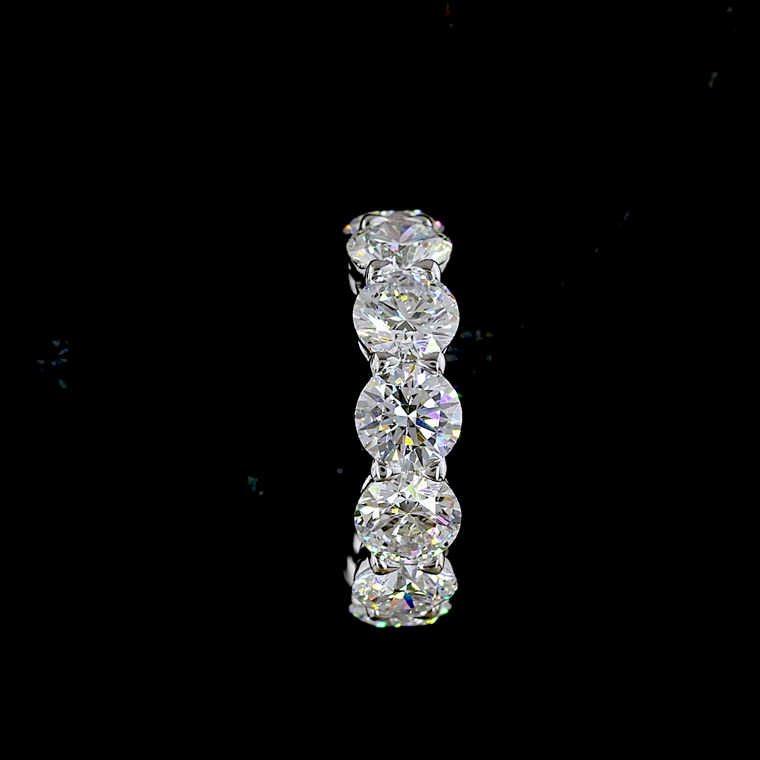 3.01 Cts 14K WHITE GOLD Round Shape C Hoops Earring